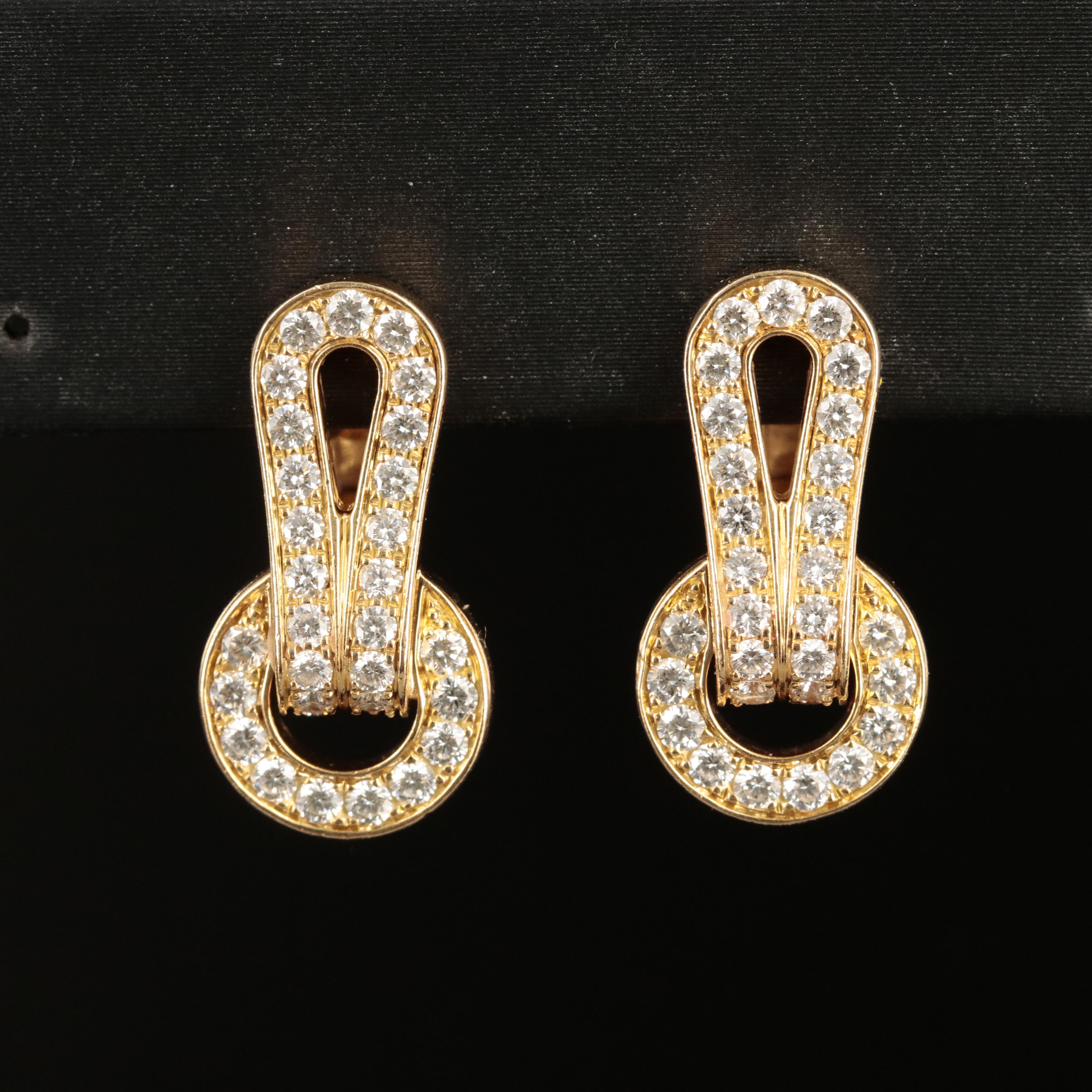 Cartier "Agrafe" 18K 1.16 CTW Diamond Earrings