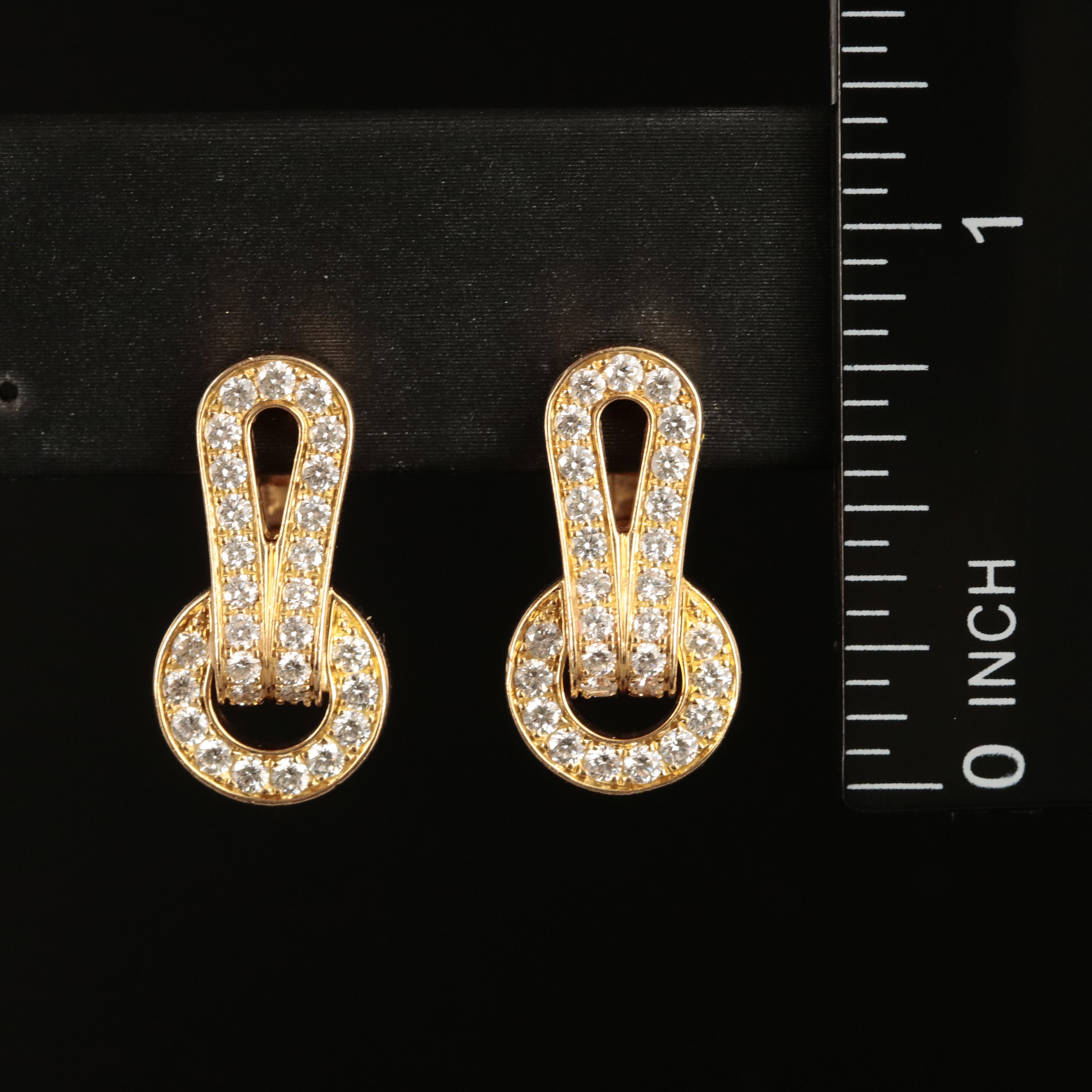 Cartier "Agrafe" 18K 1.16 CTW Diamond Earrings