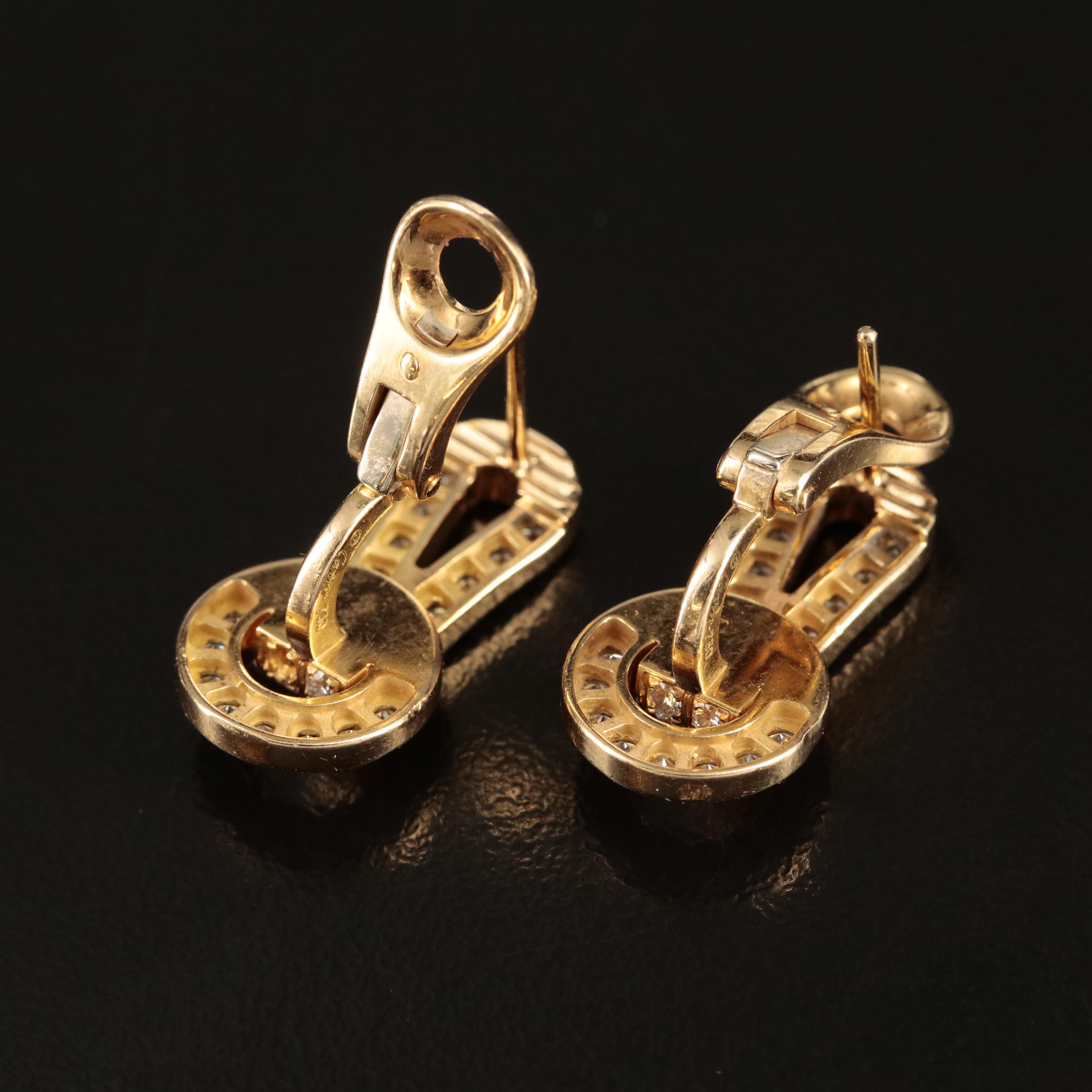 Cartier "Agrafe" 18K 1.16 CTW Diamond Earrings