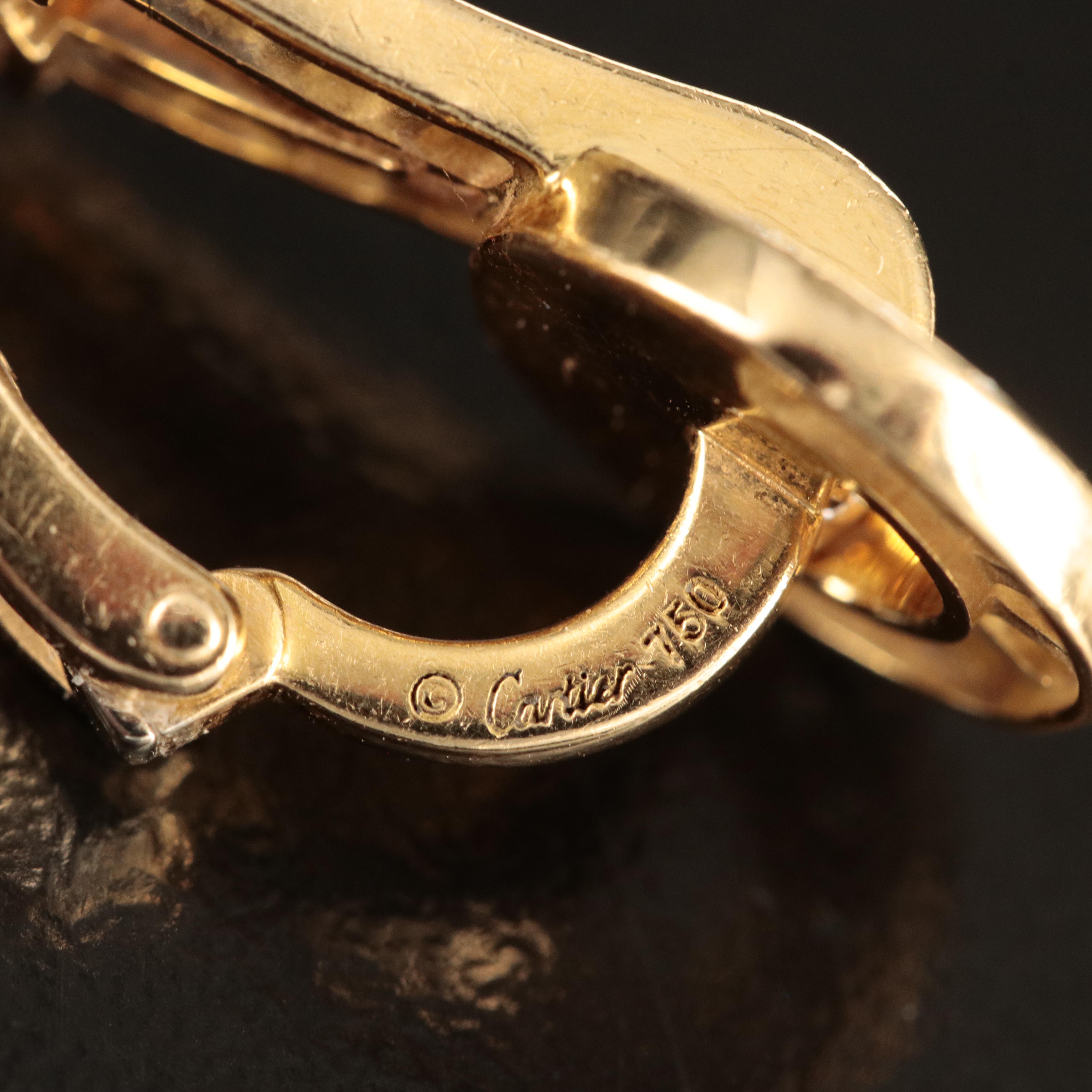 Cartier "Agrafe" 18K 1.16 CTW Diamond Earrings