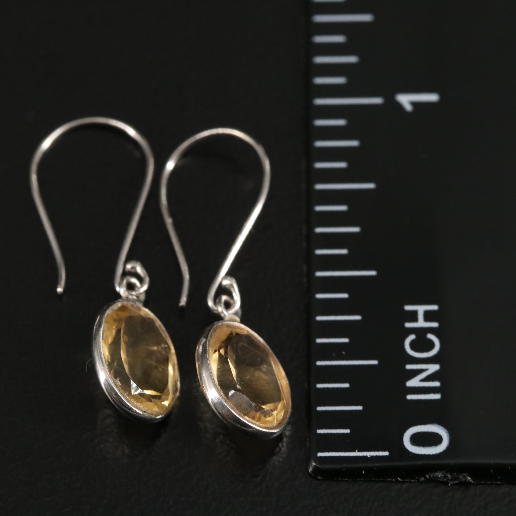 14K Citrine Dangle Earrings