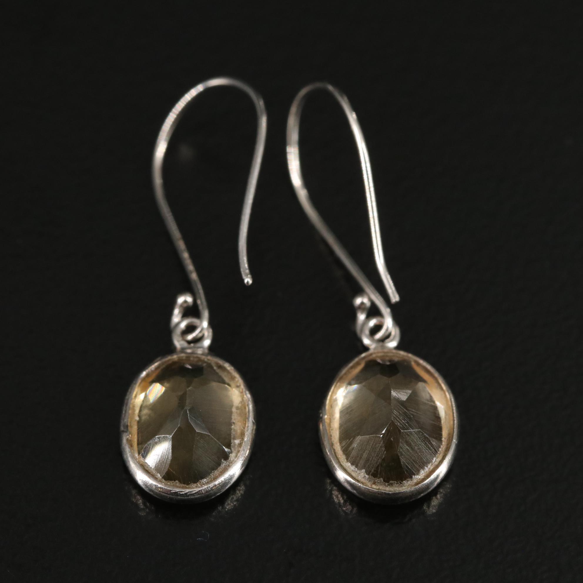 14K Citrine Dangle Earrings