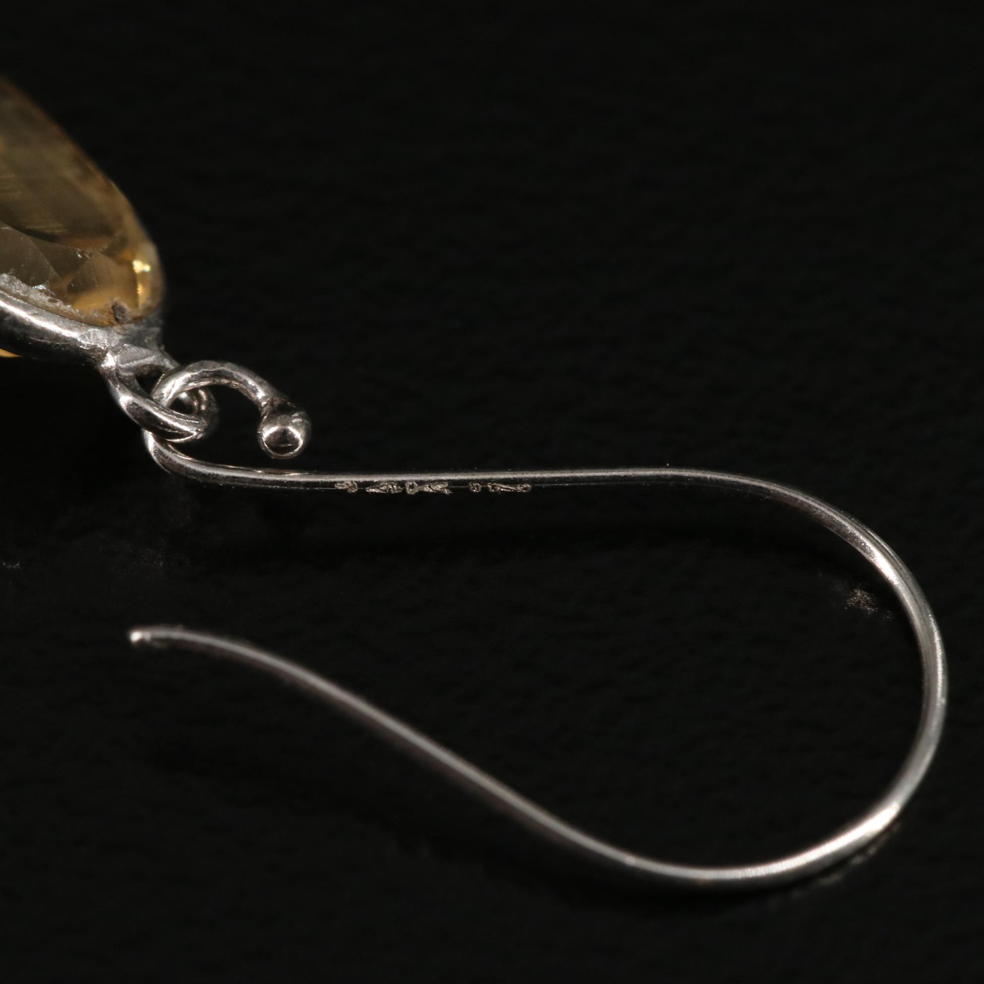 14K Citrine Dangle Earrings