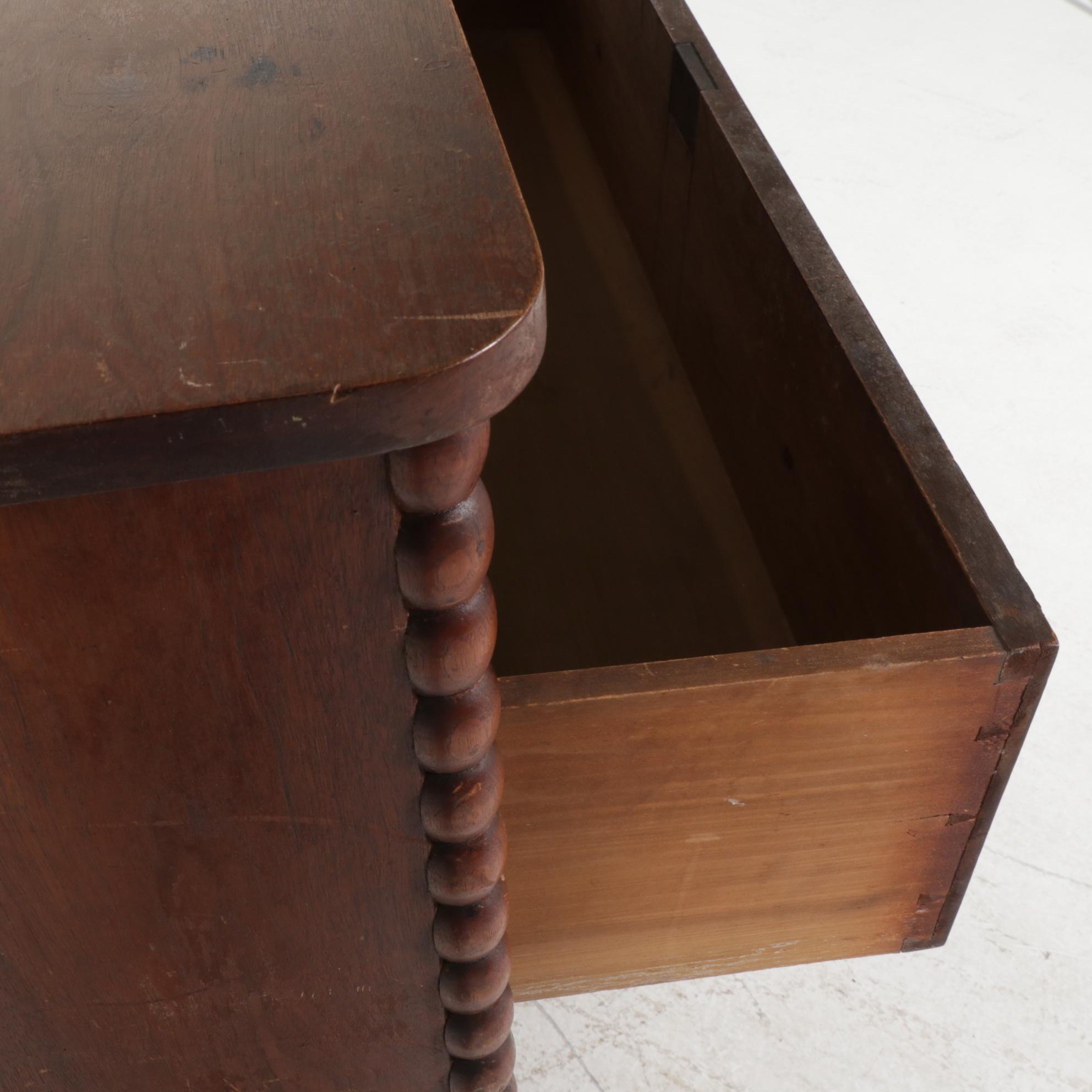 Empire Style Walnut Chest of Drawers, Late 19th to Early 20th Century