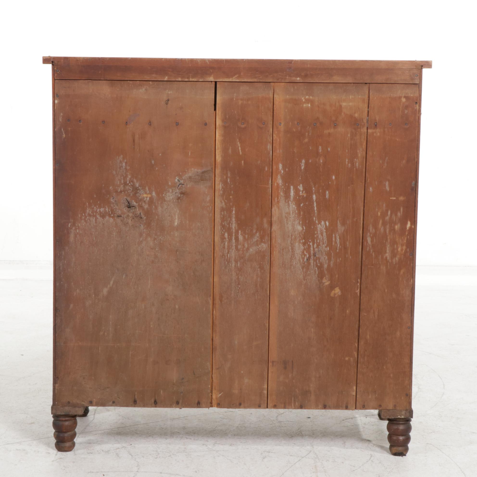 Empire Style Walnut Chest of Drawers, Late 19th to Early 20th Century