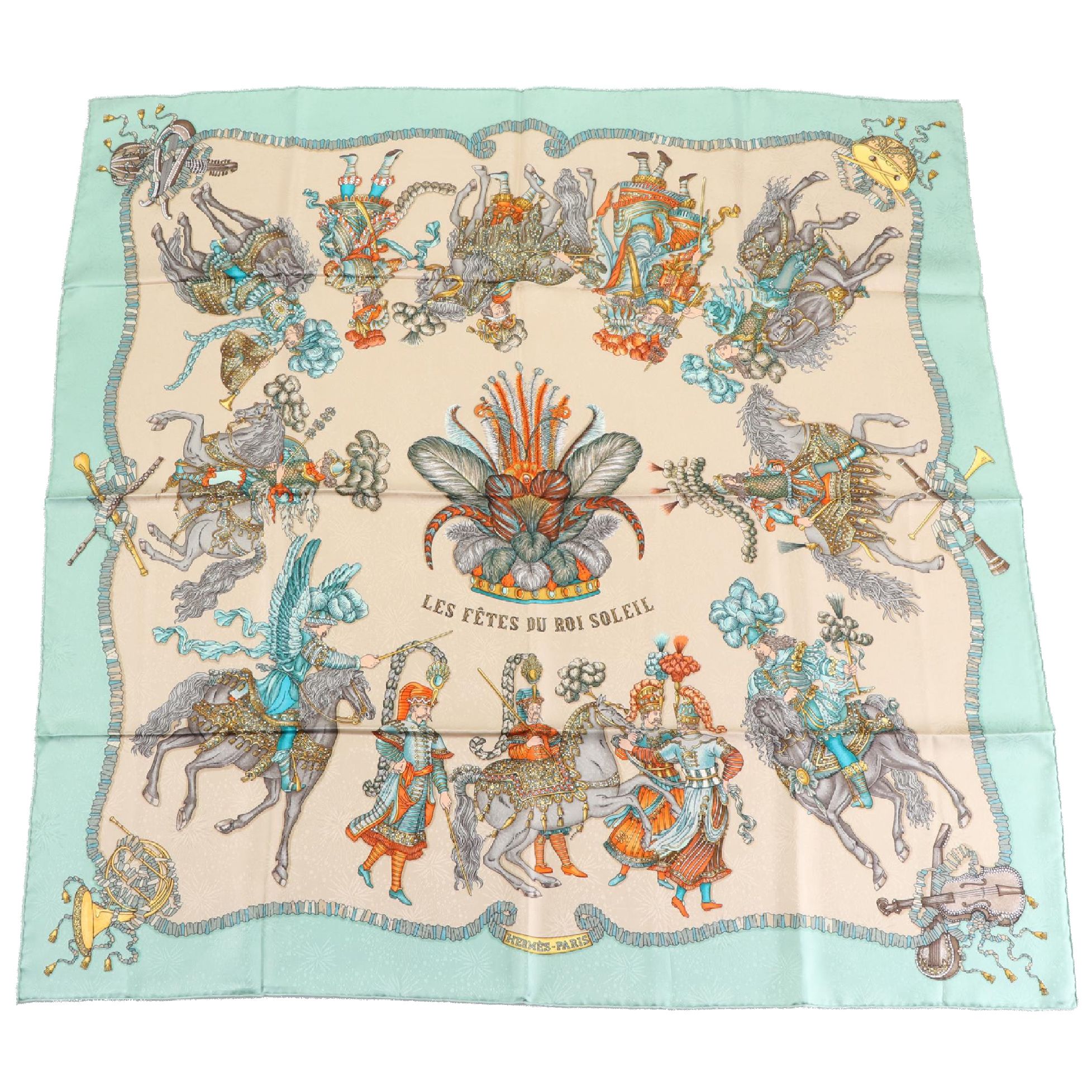 Hermès "Les Fêtes du Roi Soleil" Silk Jacquard Scarf 90