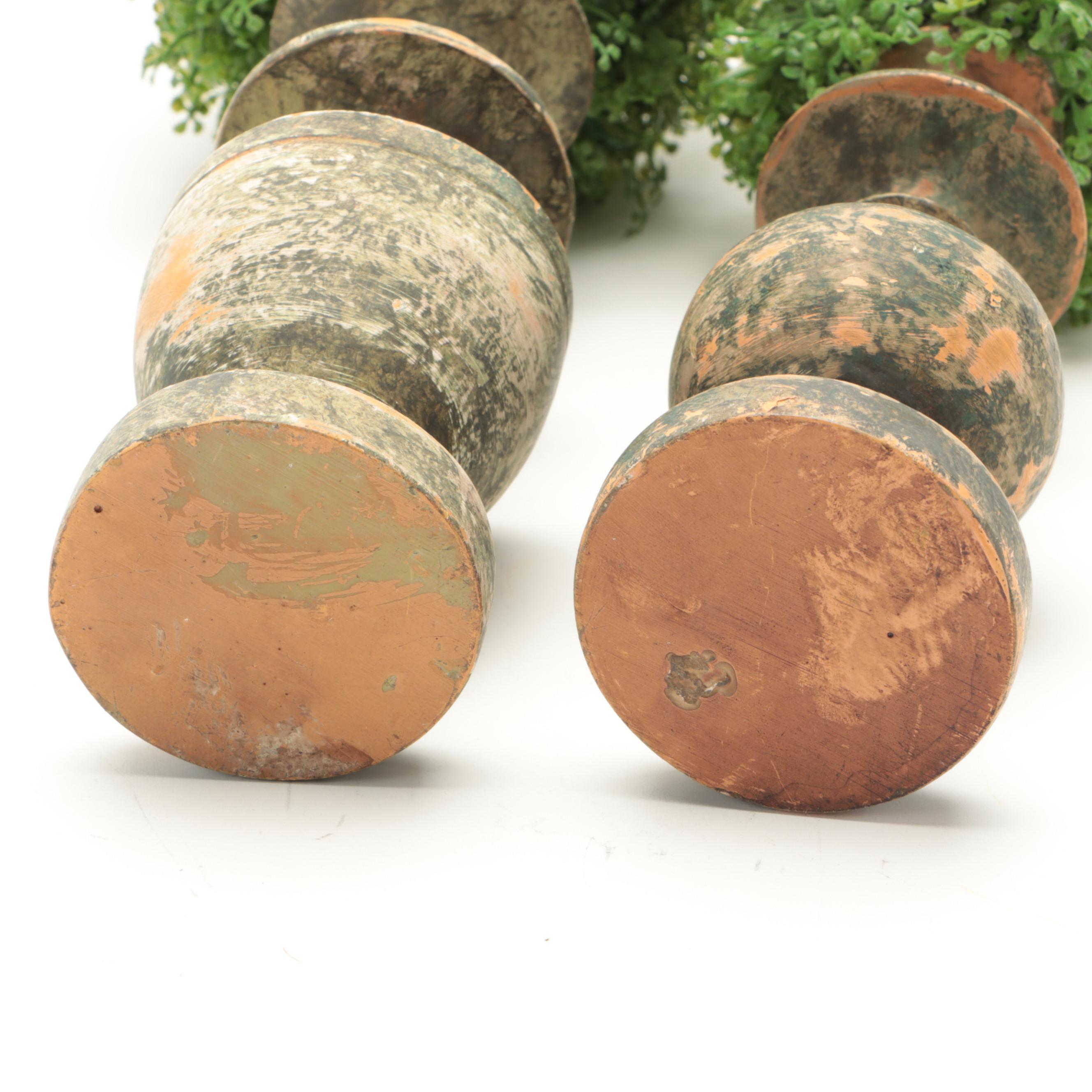 Twig Basket With Faux Amaryllis and Faux Topiaries