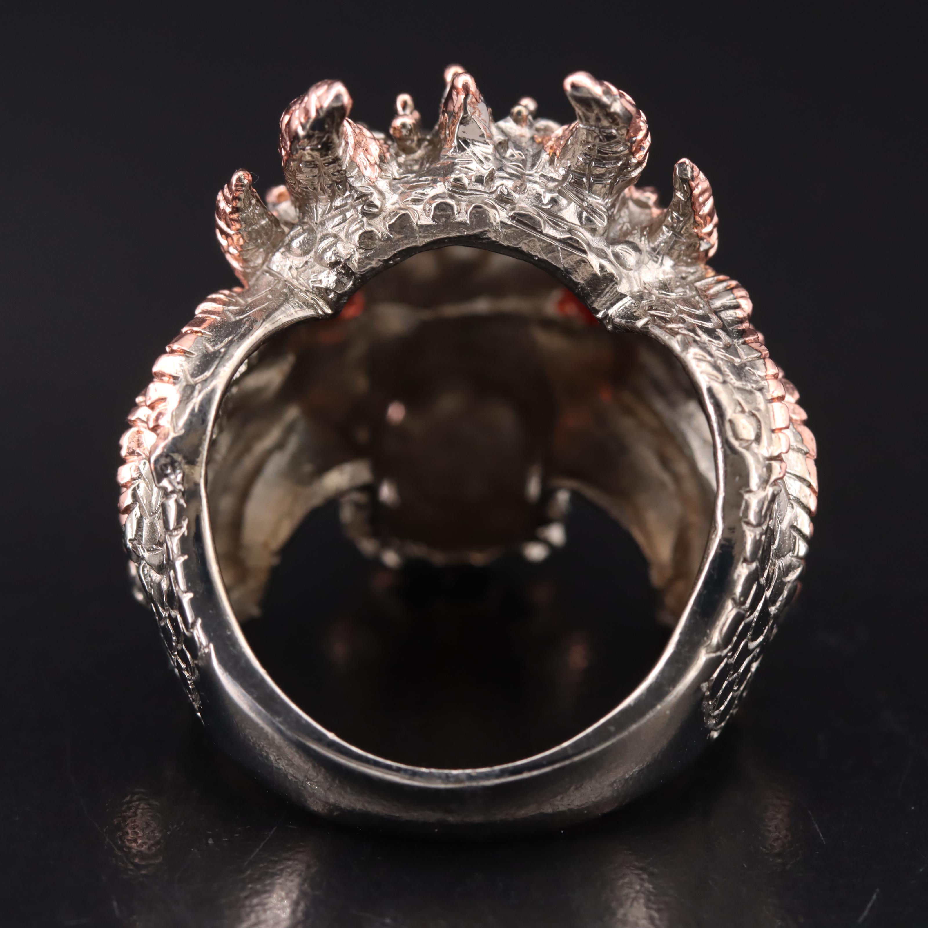Sterling Garnet Dragon Ring