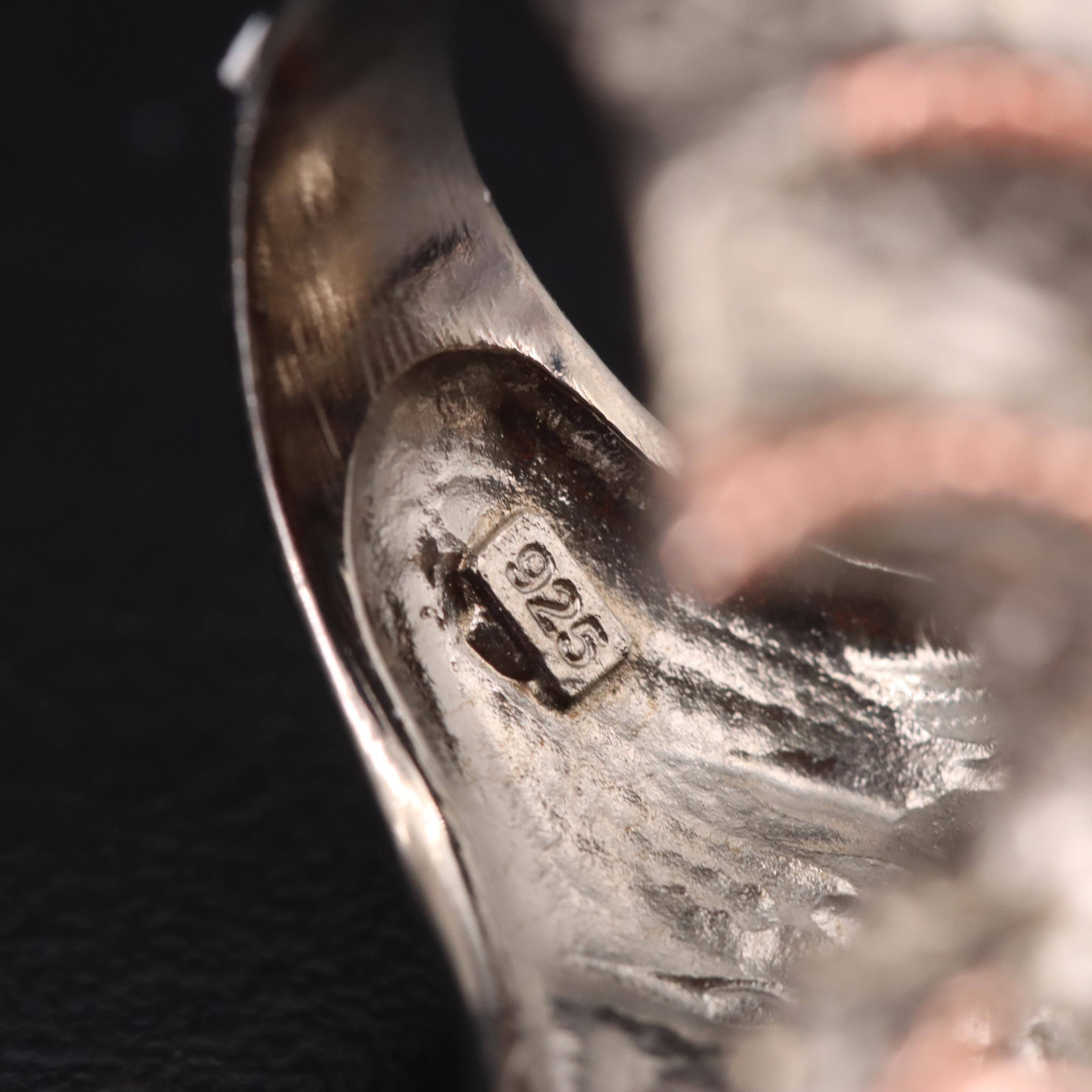 Sterling Garnet Dragon Ring