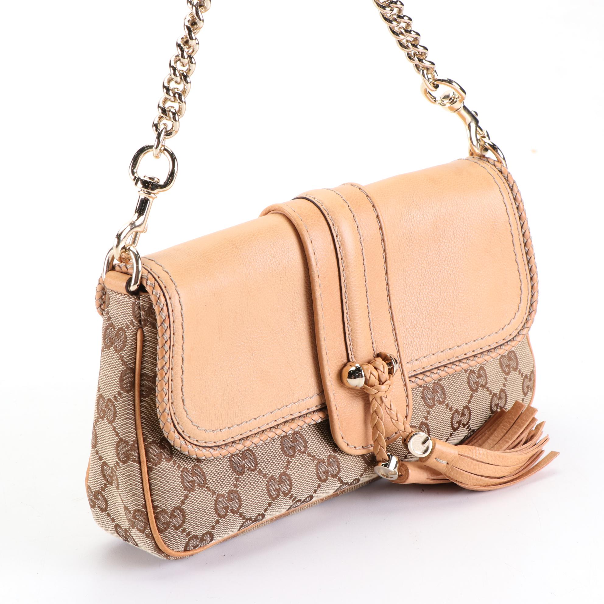 Gucci Marrakesh Handbag in GG Canvas and Leather