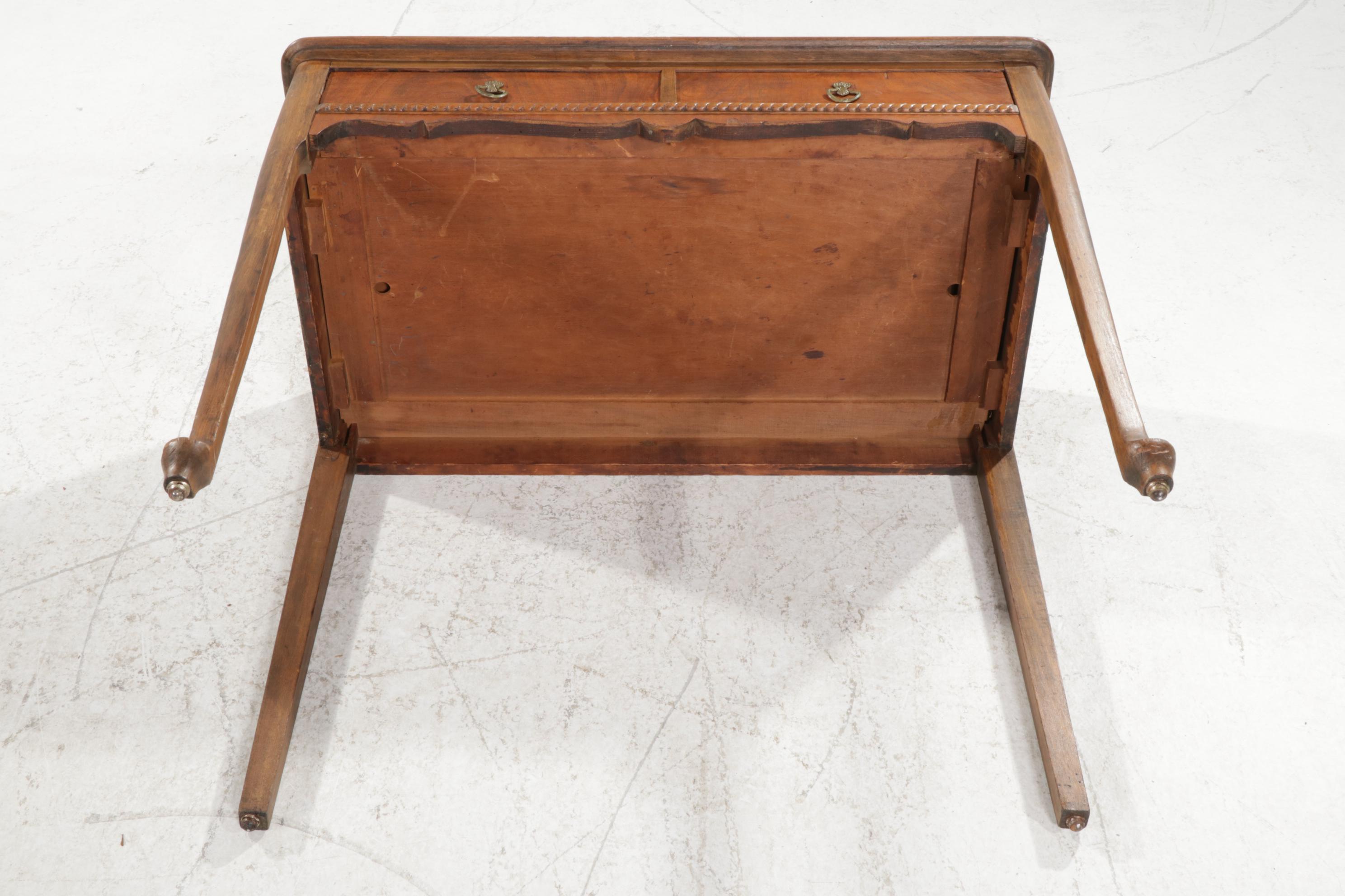 French Provincial Style Walnut Single-Drawer Desk, Early 20th Century