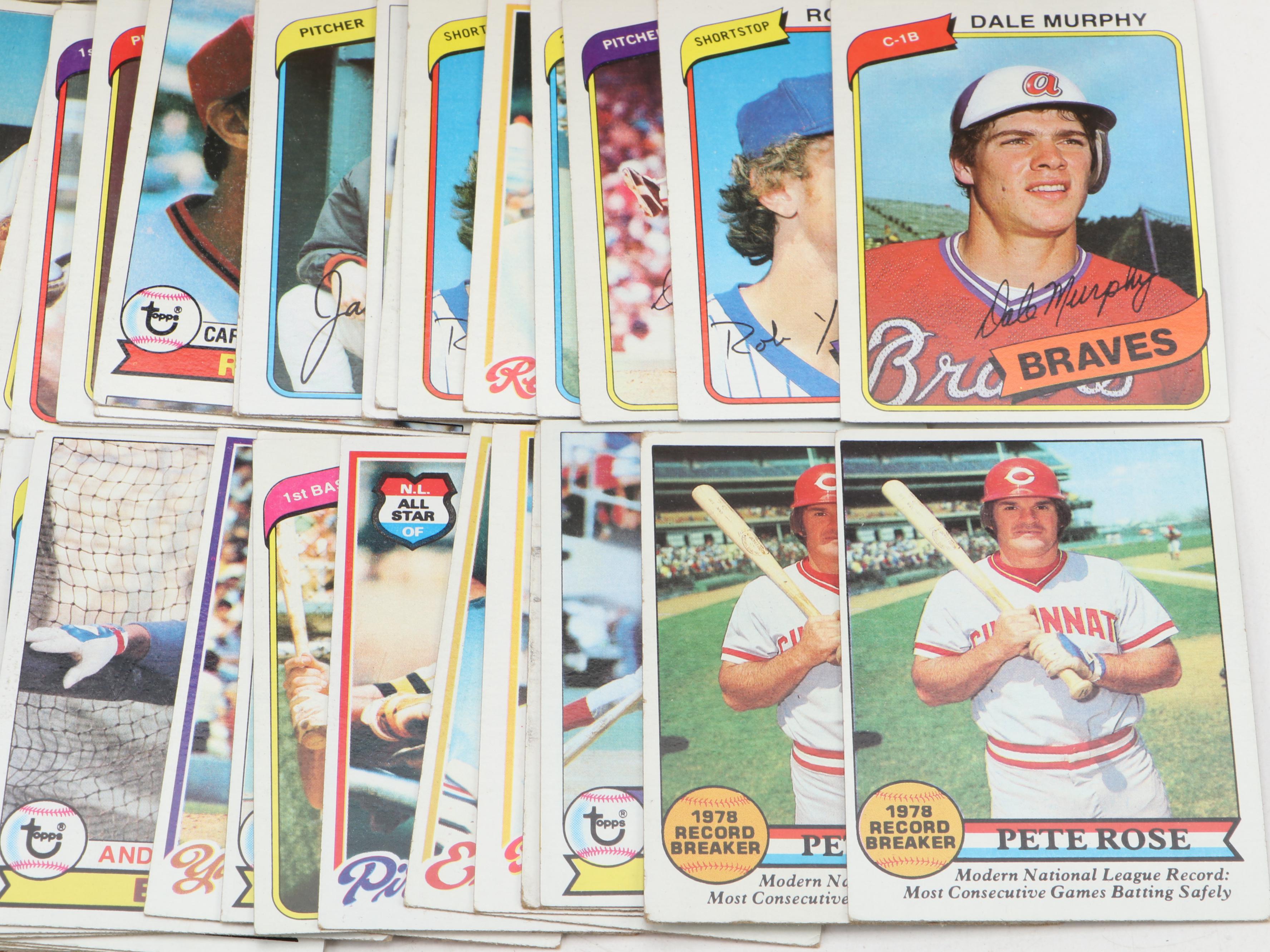 Topps Baseball Cards Including Seaver, Schmidt, Dawson and More, 1970s–1980s