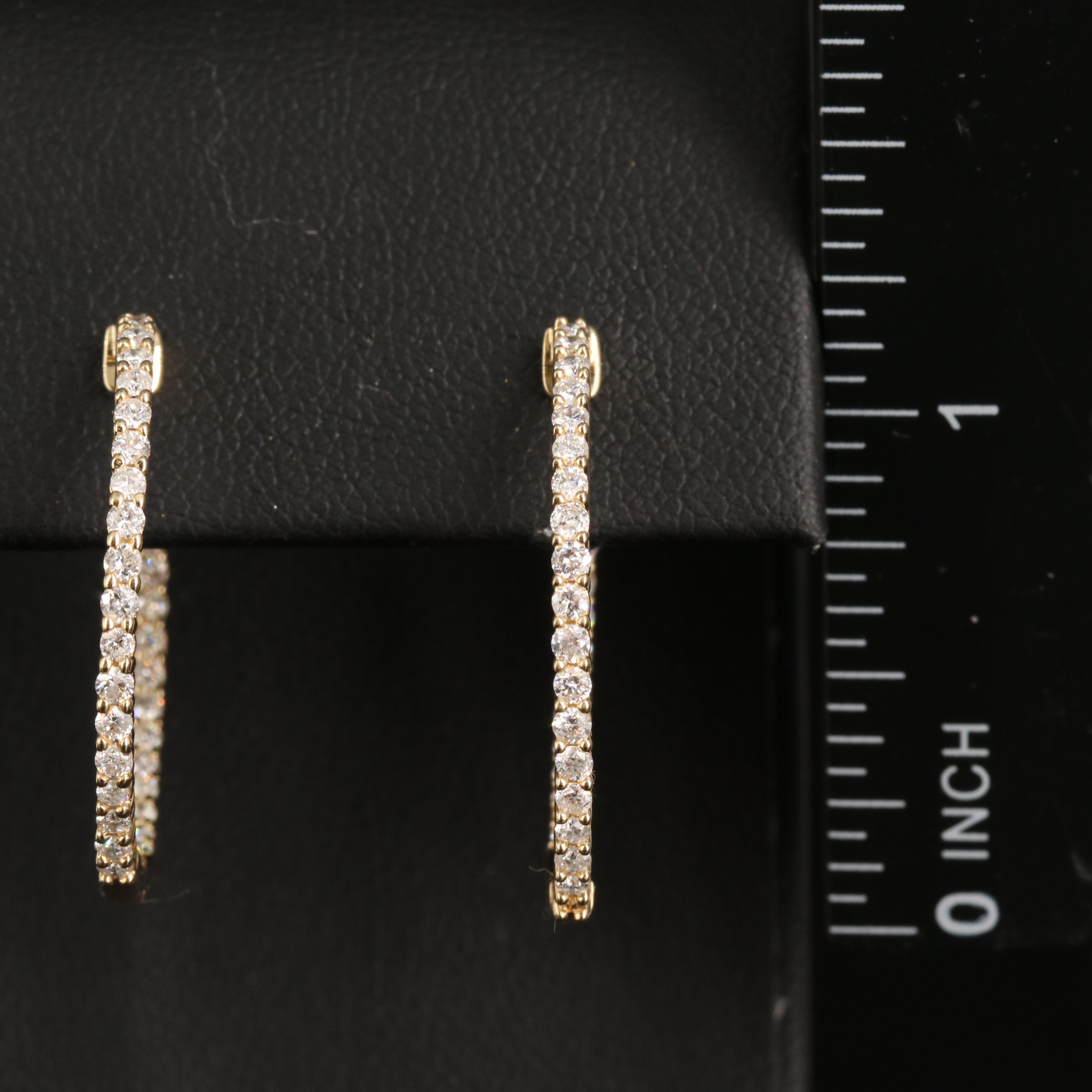 14K 1.00 CTW Diamond Inside-Out Hoop Earrings