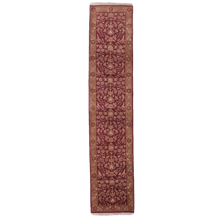 2'8 x 12'8 Hand-Knotted Indian Agra Carpet Runner