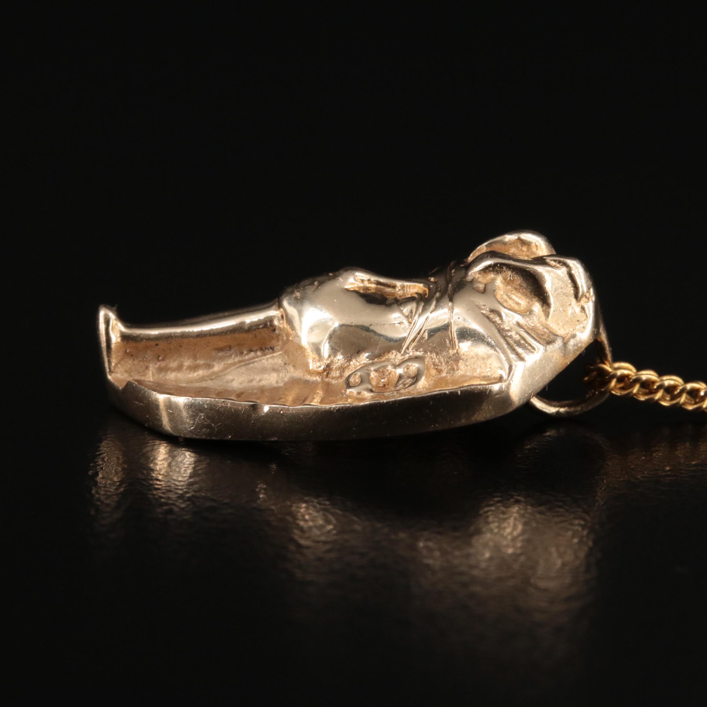 14K Pharoah Tutankhamun Pendant Necklace