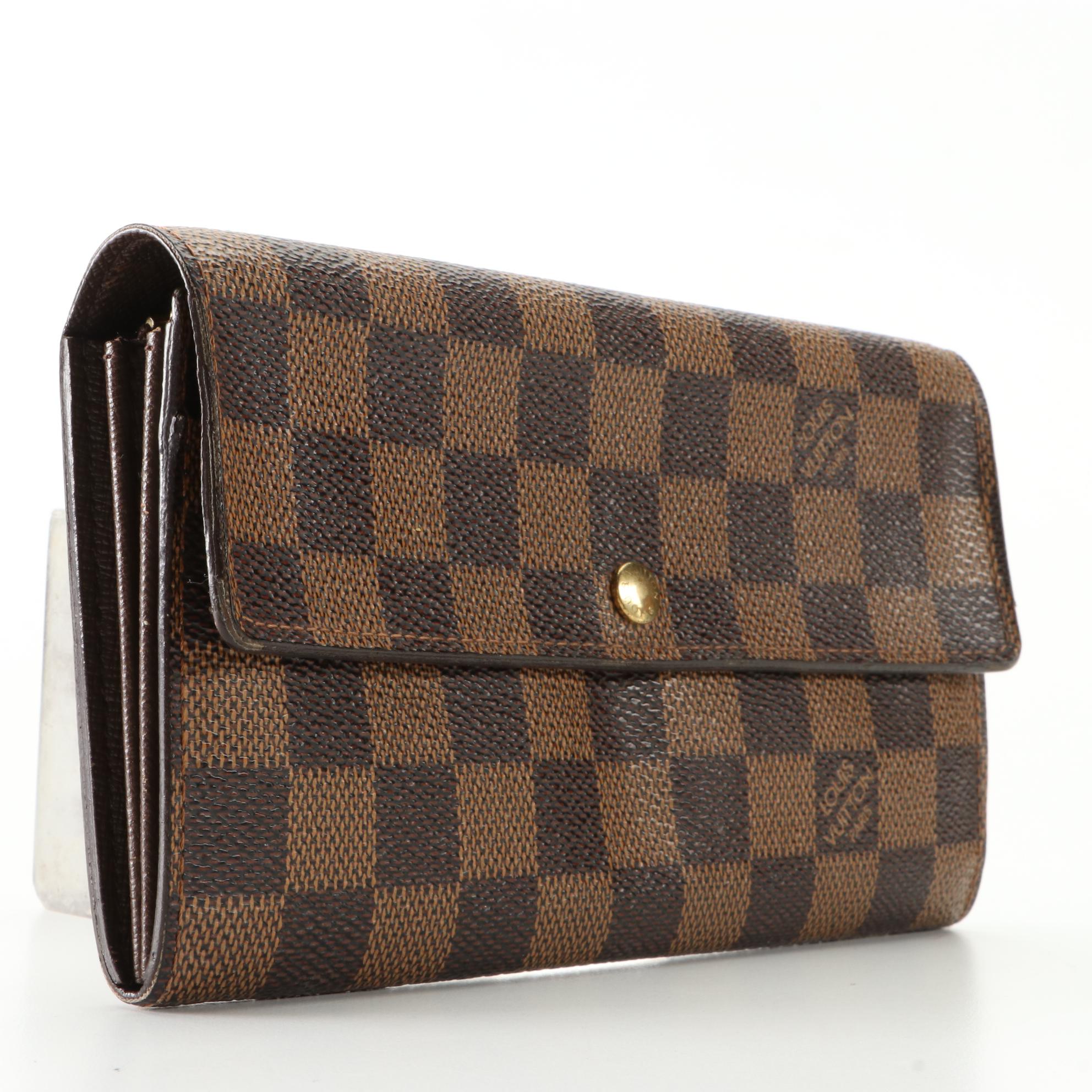 Louis Vuitton Portefuille Sarah Wallet in Damier Ebene Canvas