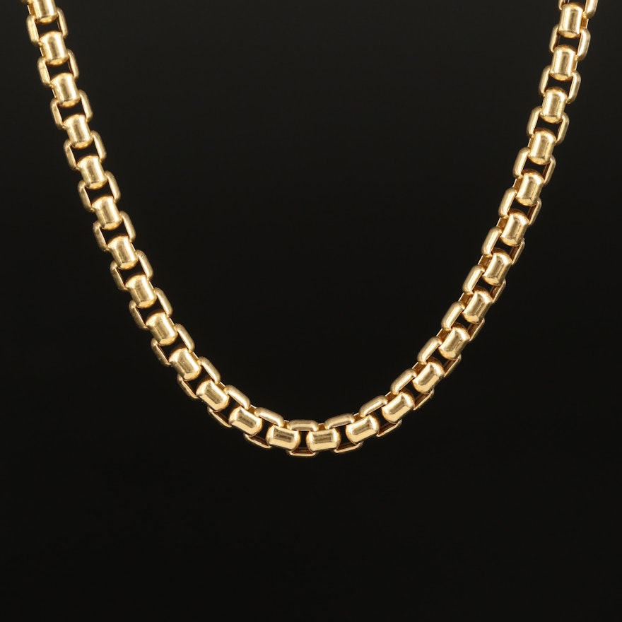 Italian UnoAErre 14K Box Chain Necklace