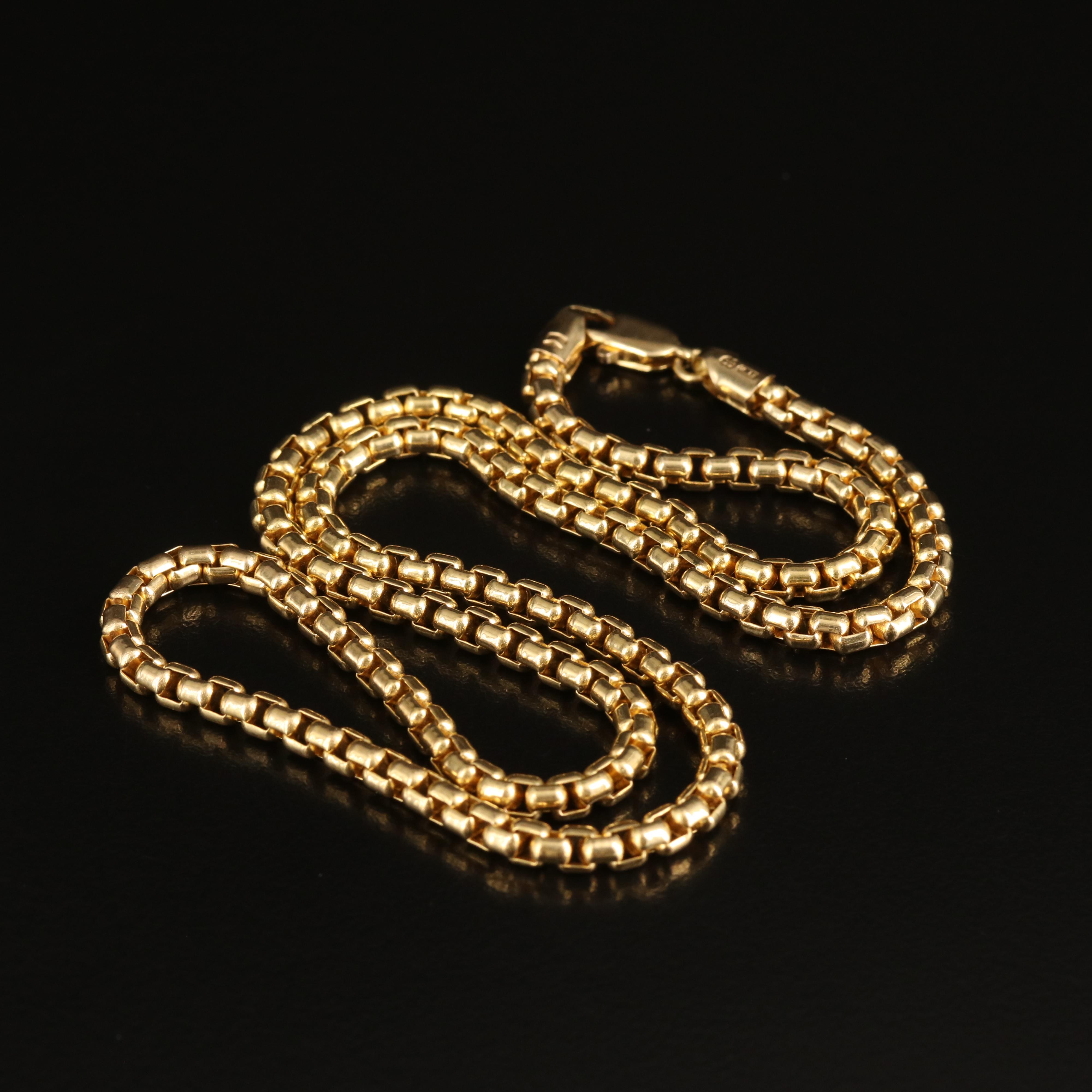 Italian UnoAErre 14K Box Chain Necklace