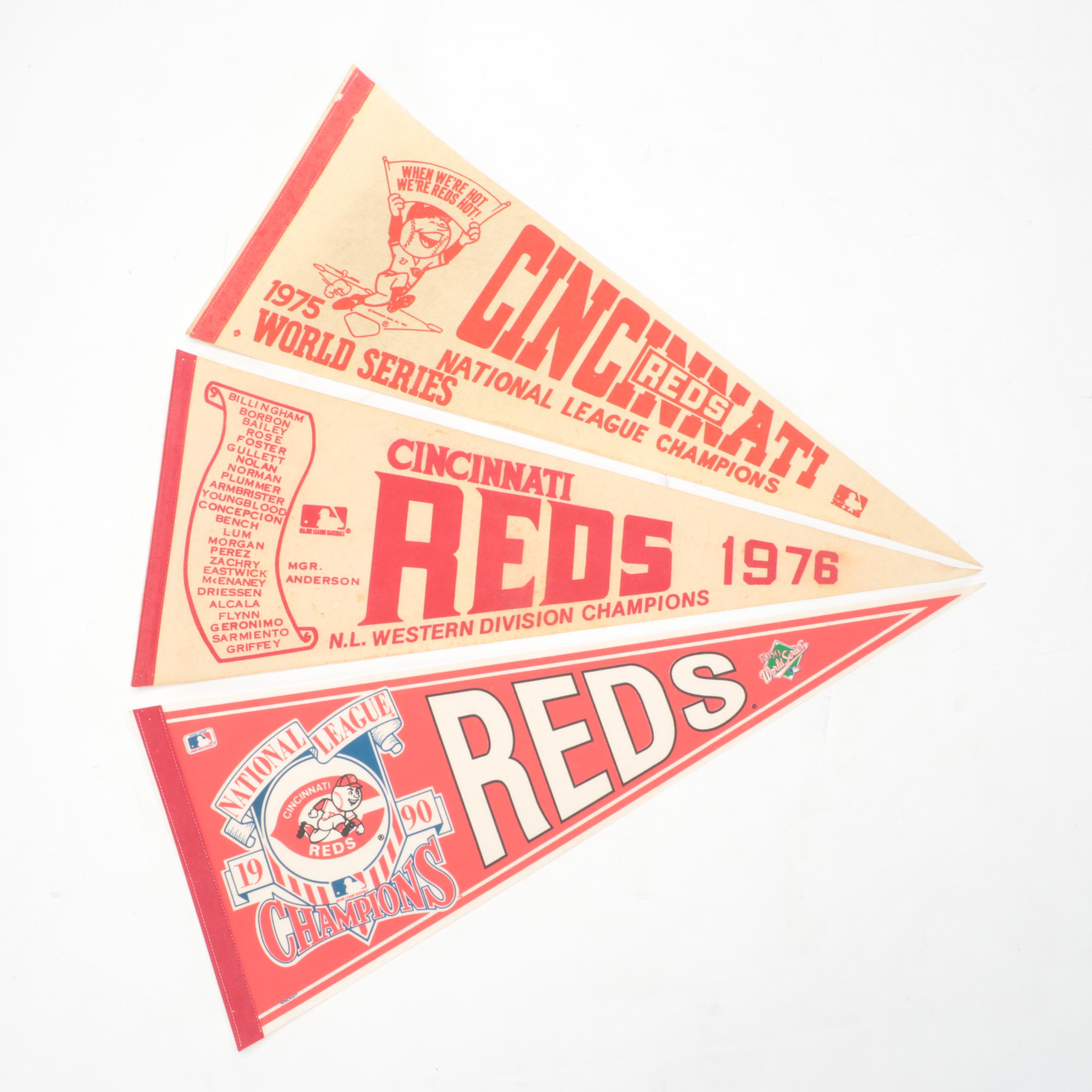 Cincinnati Reds 1975 W.S., Indianapolis 500, More Pennants, Flags, Late 20th C.
