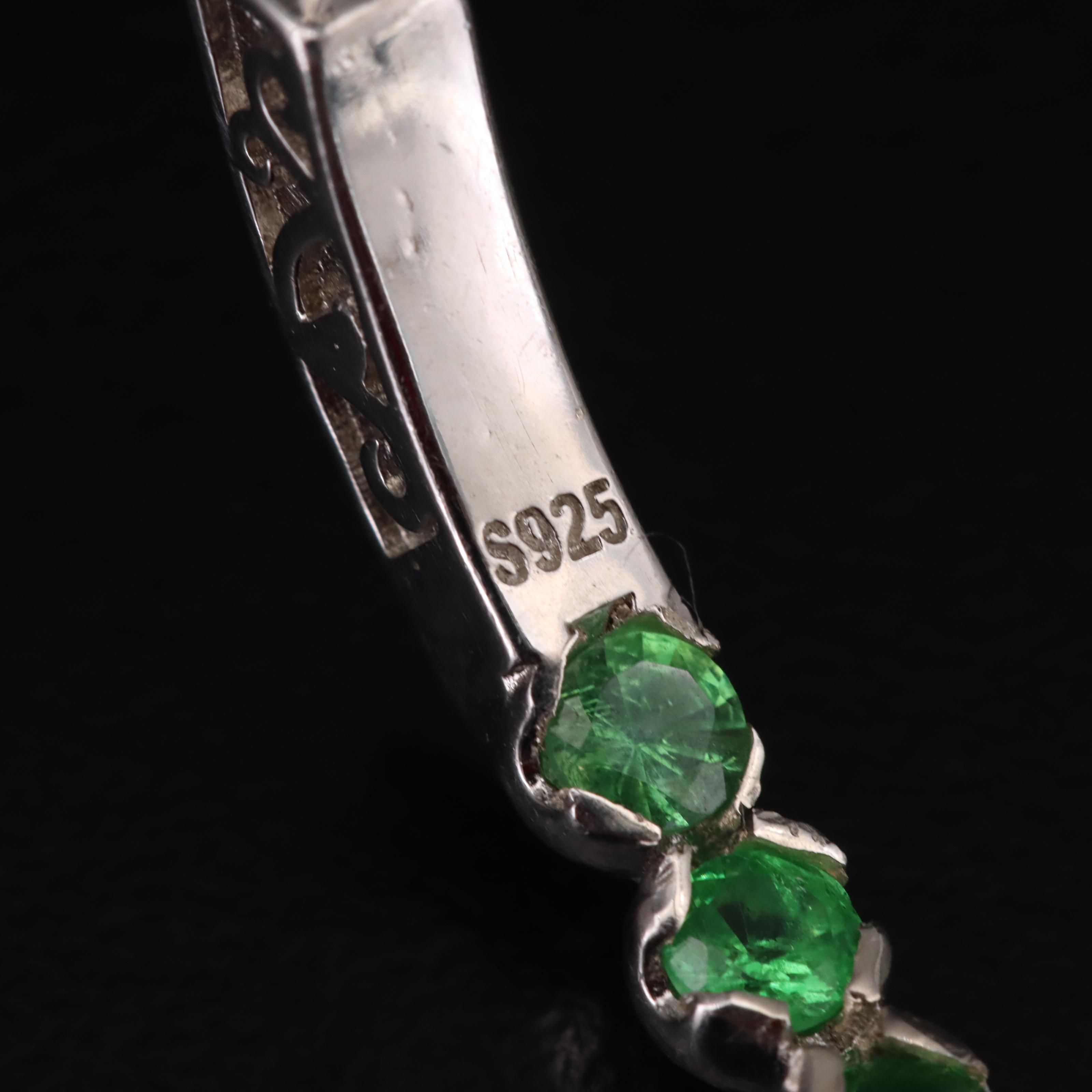 Sterling Diopside Inside-Out Hoop Earrings