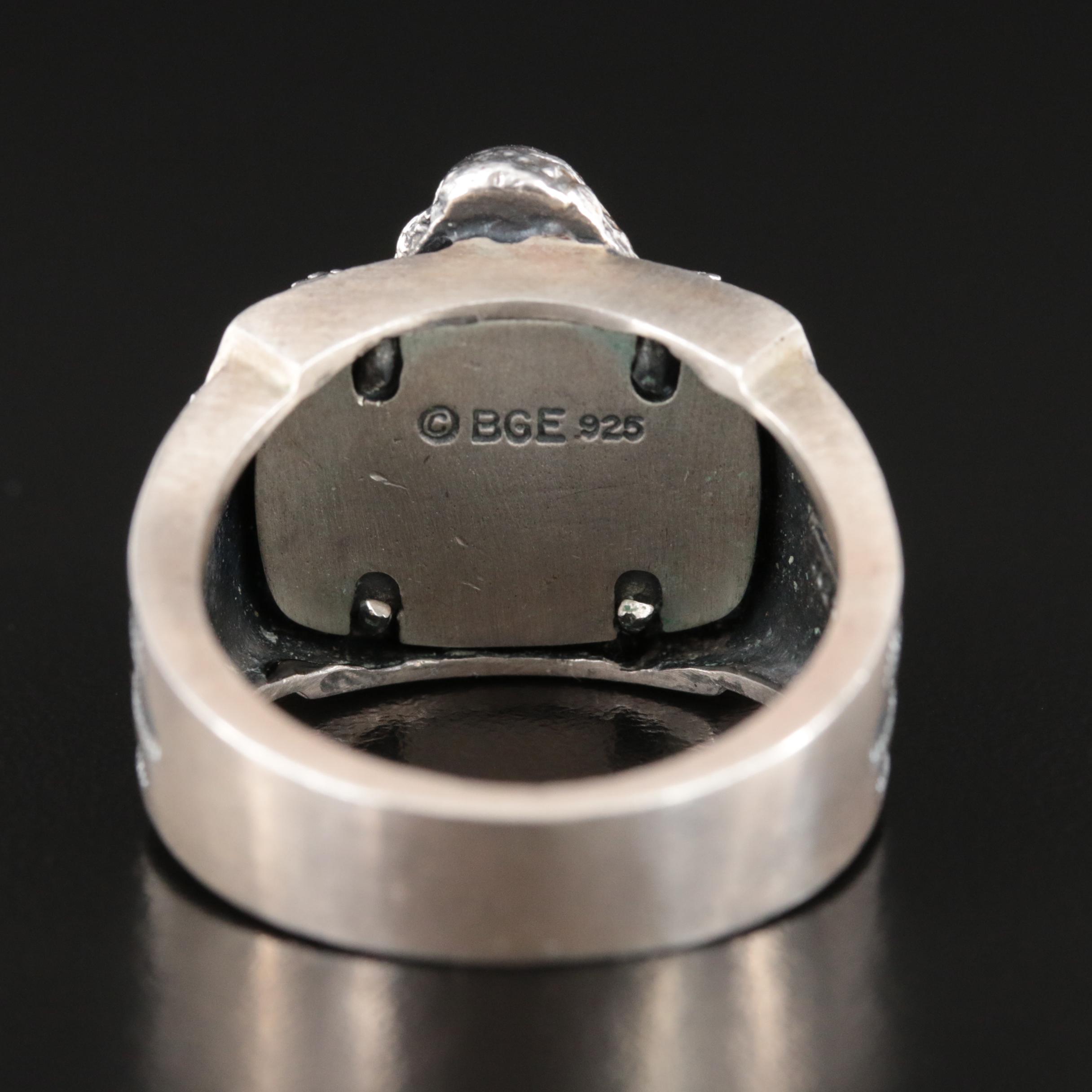 Sterling "Ride Hard, Live Free" Motorcycle Ring by Bradford Gold Exchange