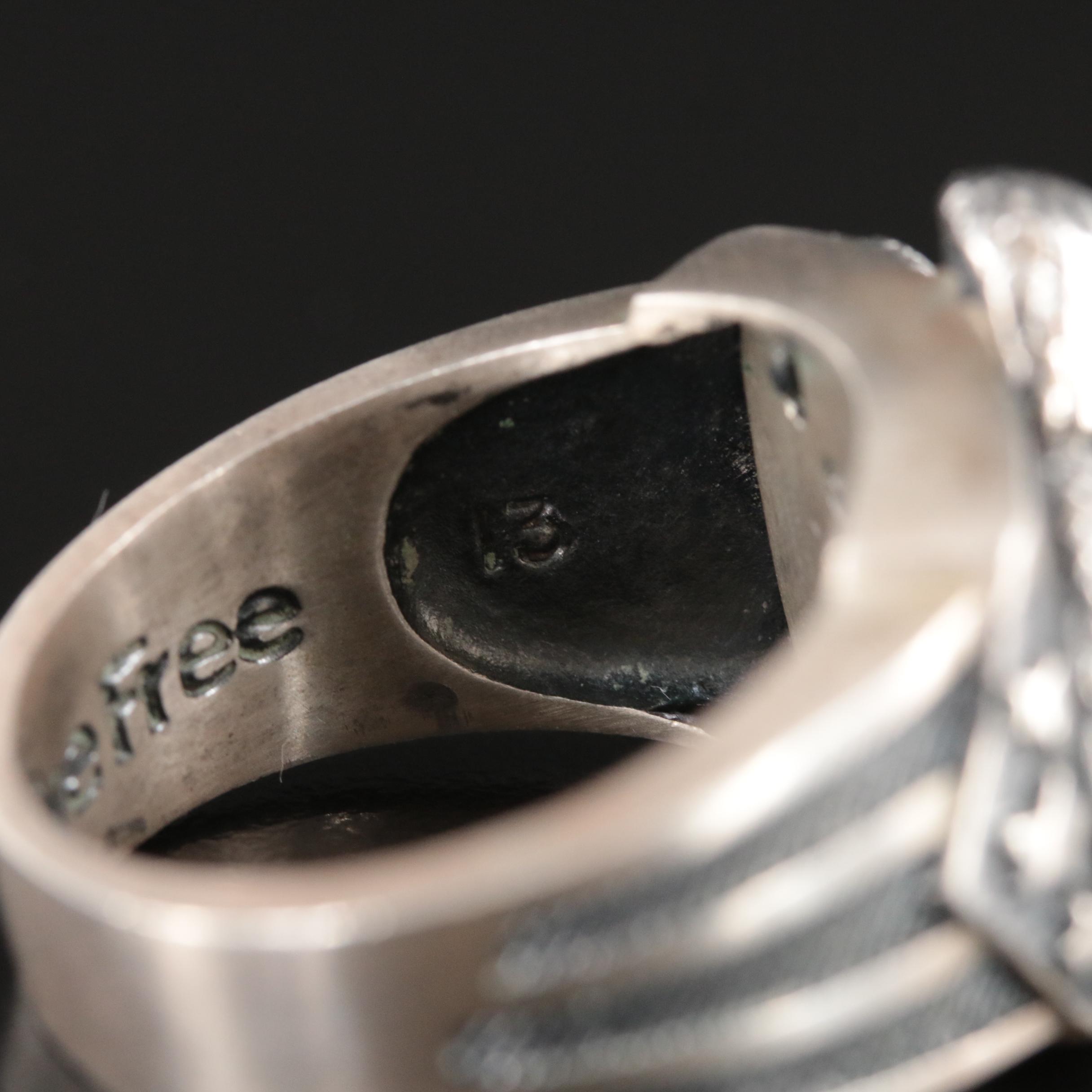 Sterling "Ride Hard, Live Free" Motorcycle Ring by Bradford Gold Exchange