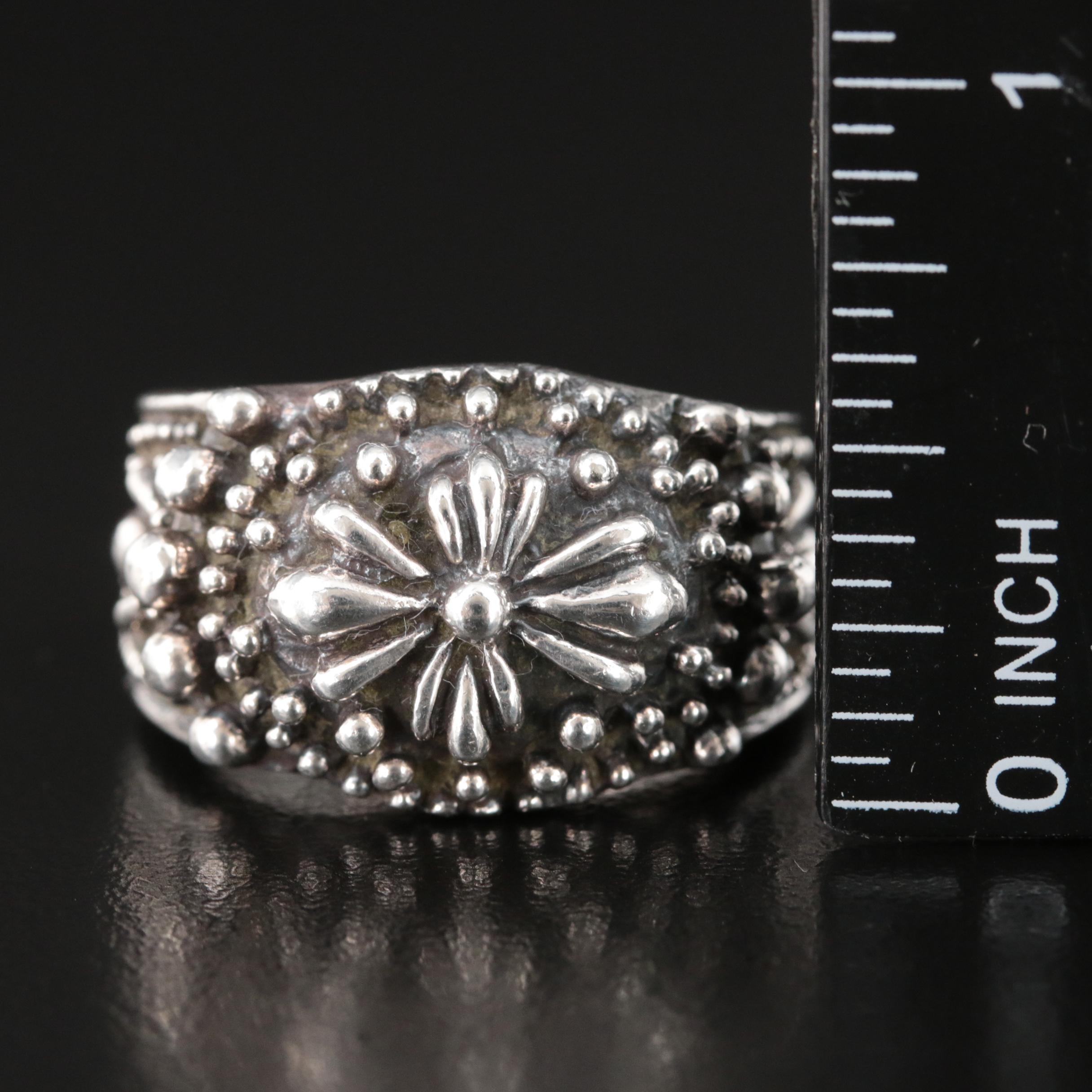 Sterling Tapered Ring with Granulated Details