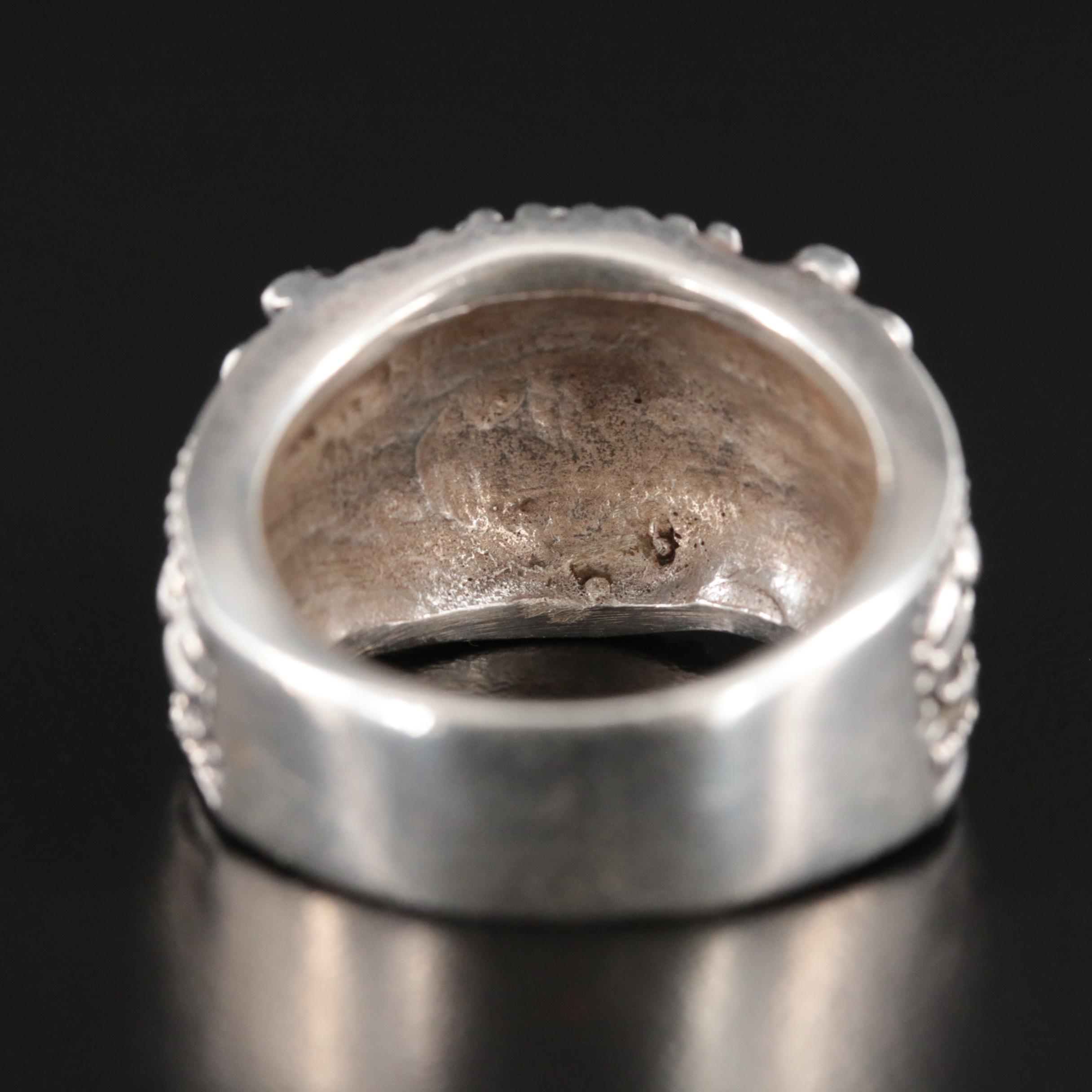 Sterling Tapered Ring with Granulated Details