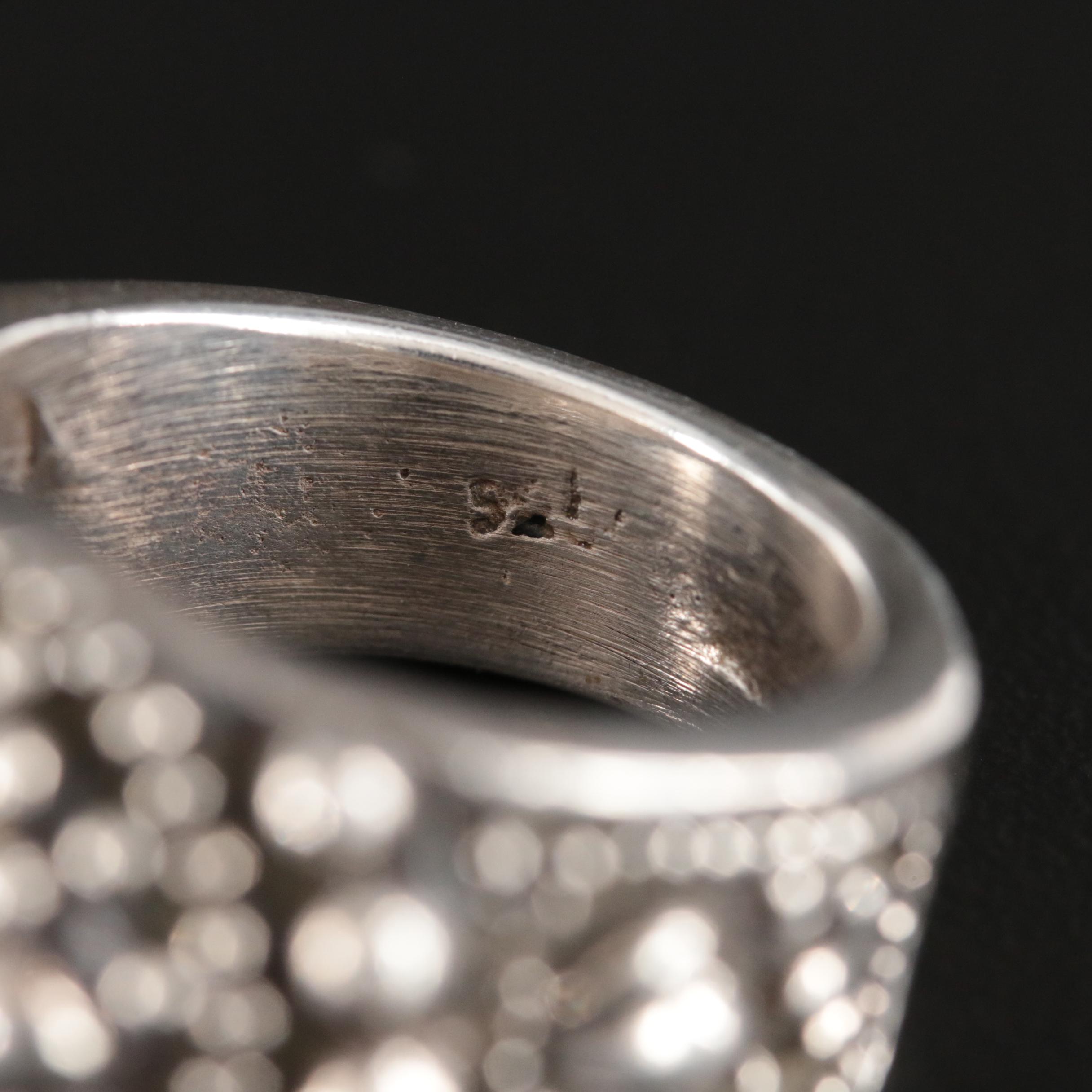 Sterling Tapered Ring with Granulated Details