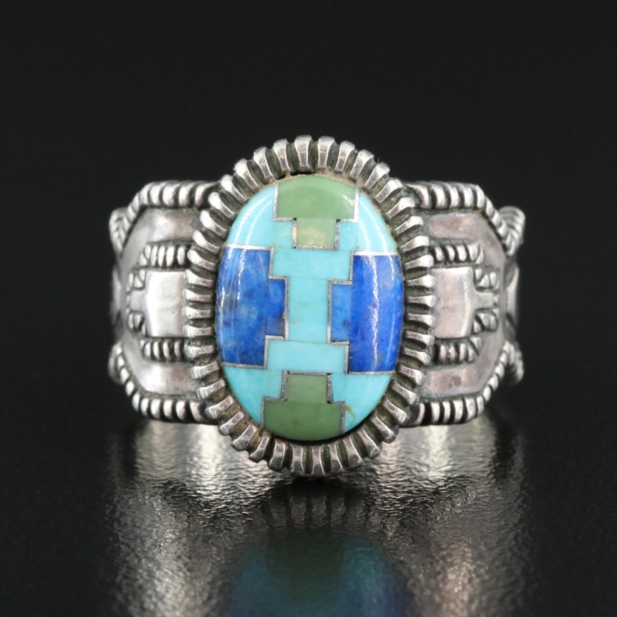 Relios Sterling Lapis Lazuli and Turquoise Ring
