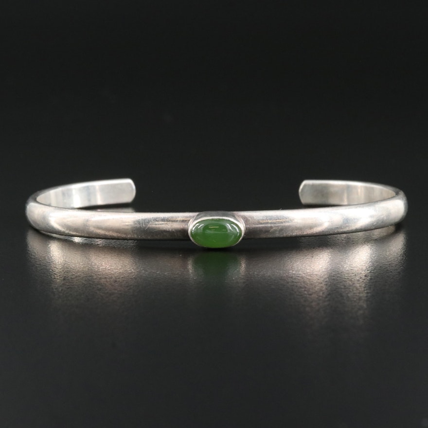 Sterling Nephrite Cuff