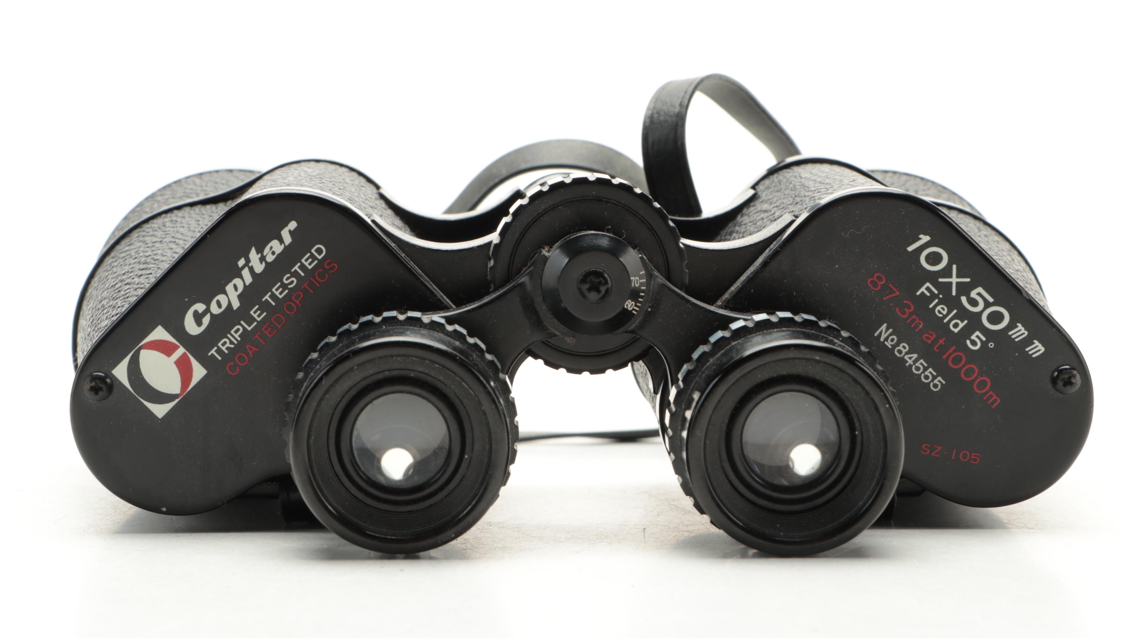 Pentax, Bushnell and Copitar Binoculars with Carry Cases