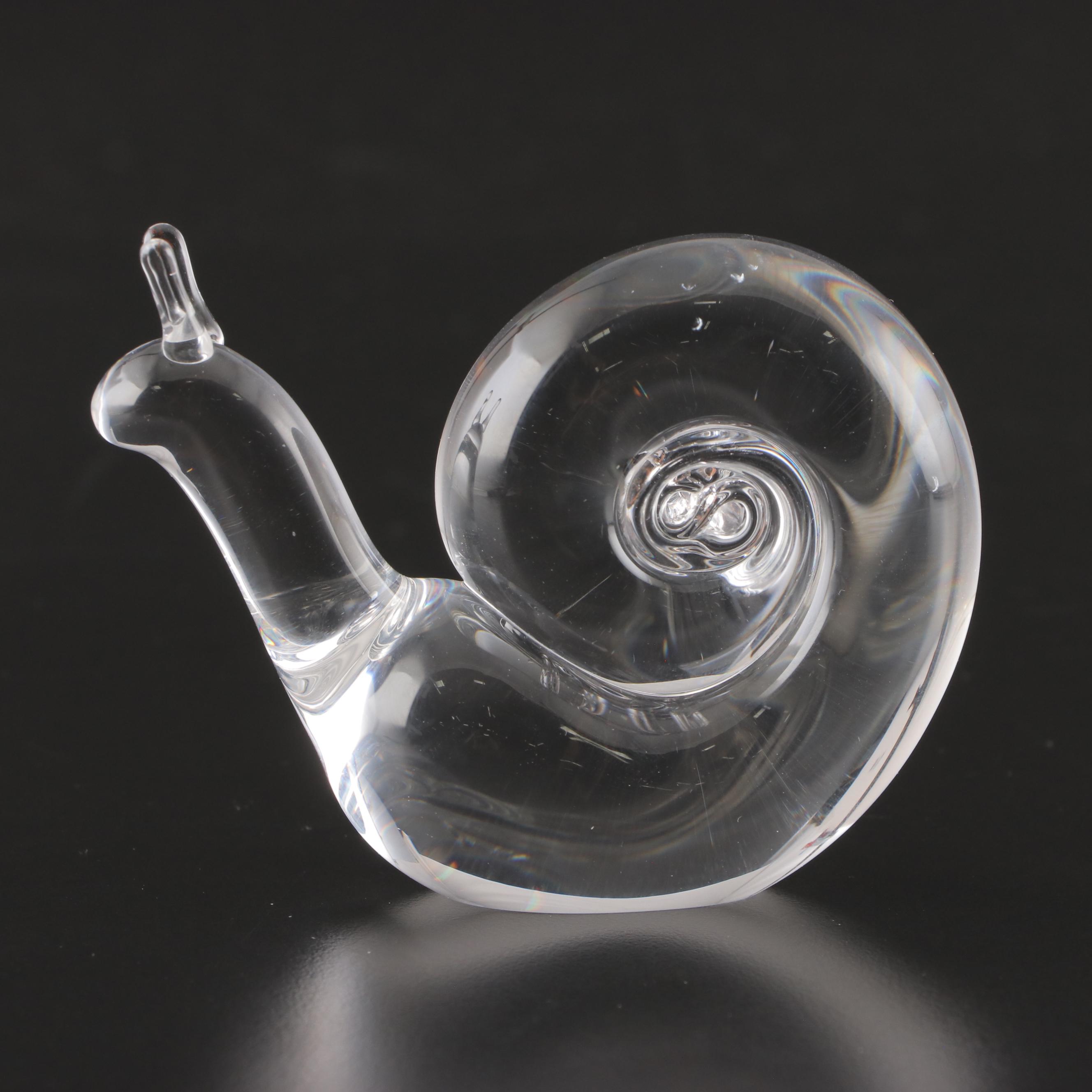 Steuben Art Glass Snail Figurine