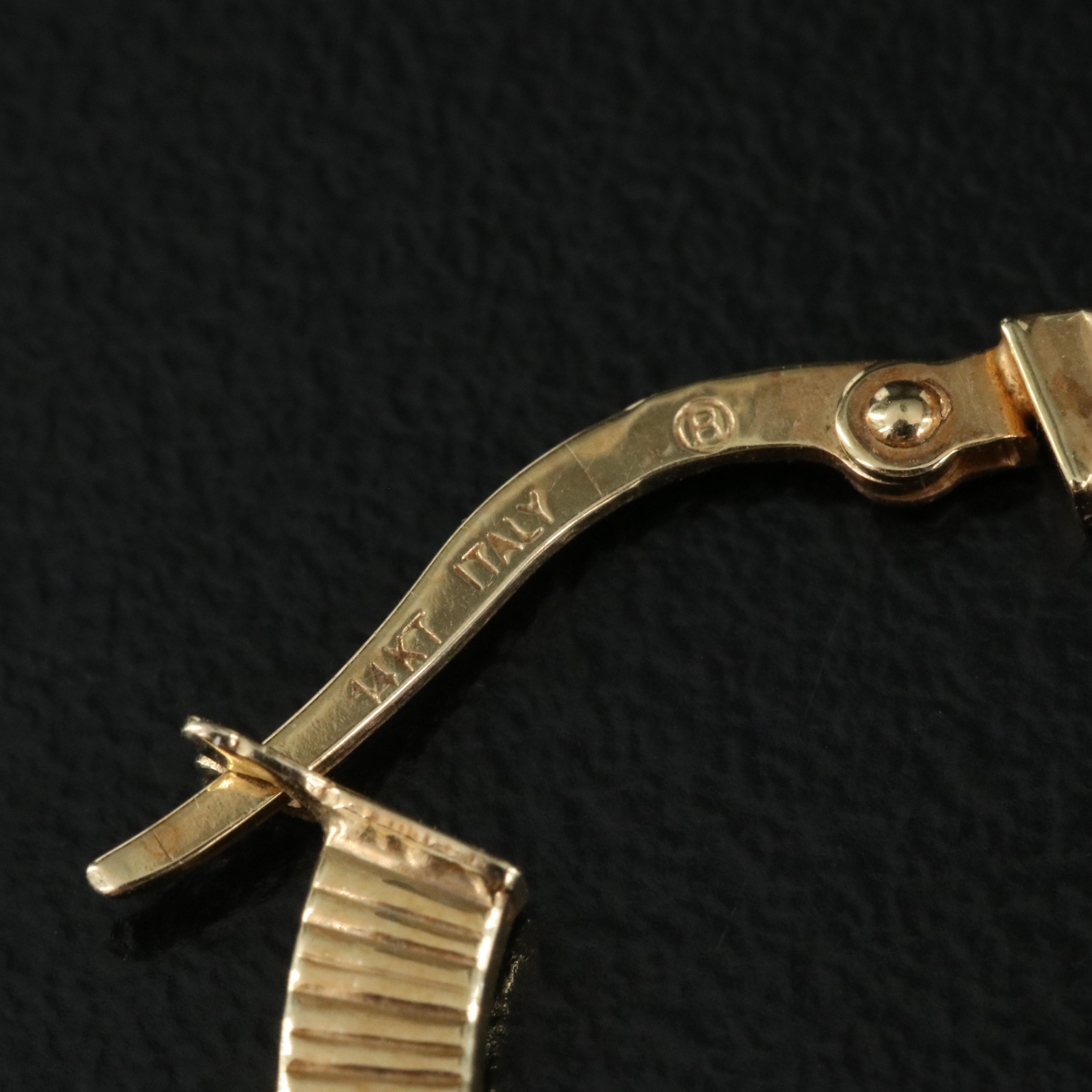 Italian 14K Oval Hoop Earrings