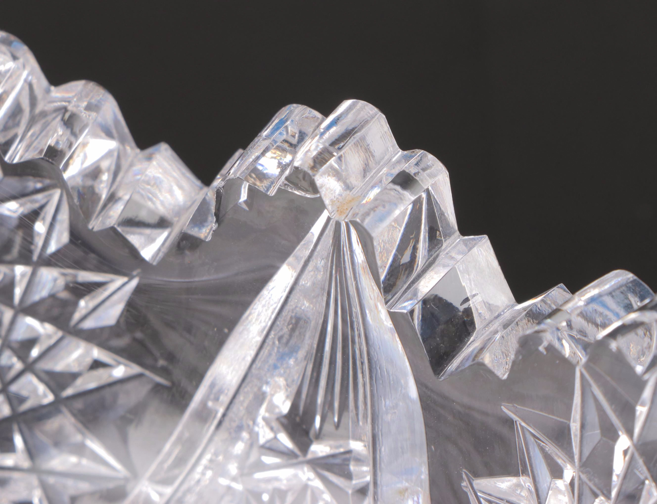 American Brilliant Star Pattern Cut Glass Bowl, Late 19th/ Early 20th Century