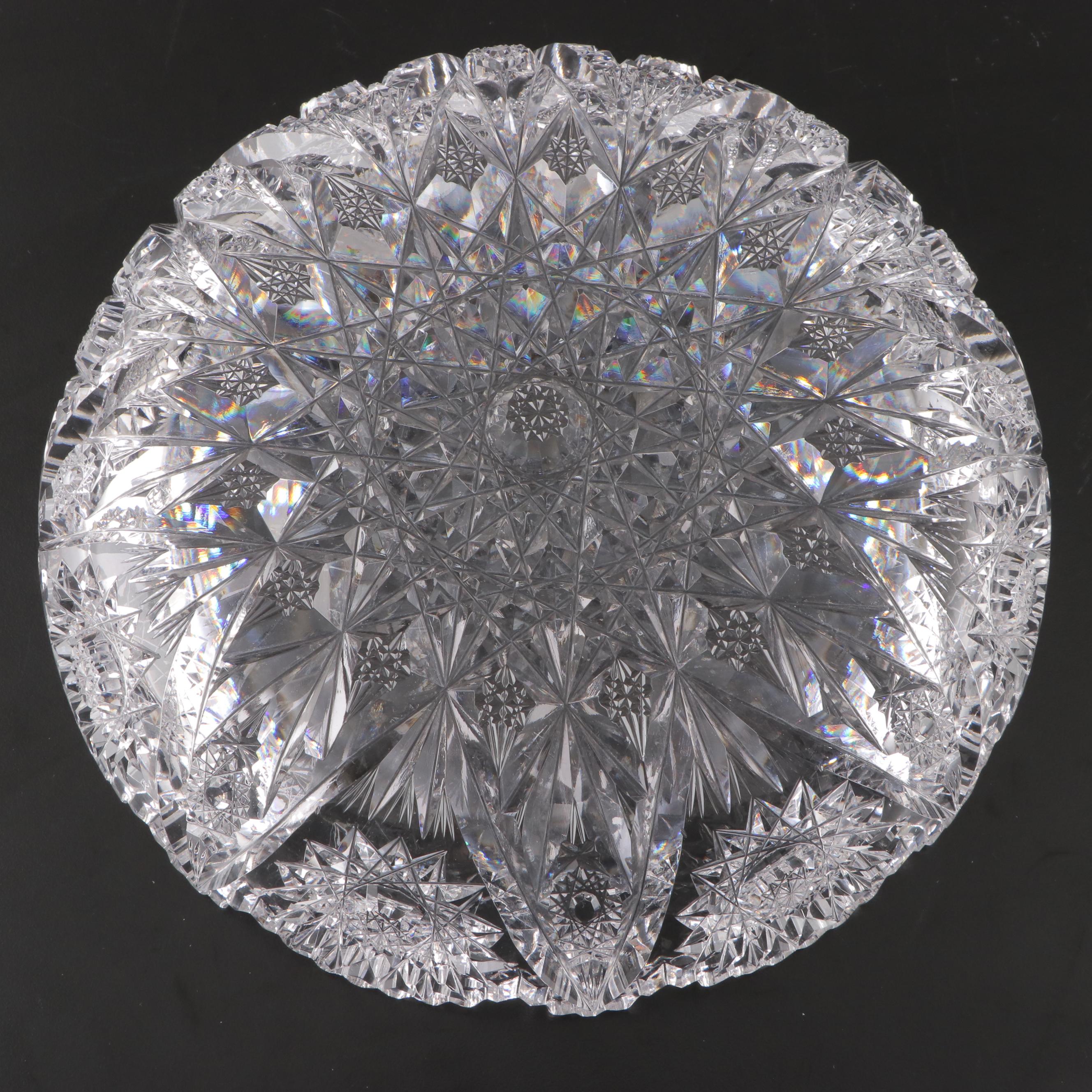 American Brilliant Star Pattern Cut Glass Bowl, Late 19th/ Early 20th Century