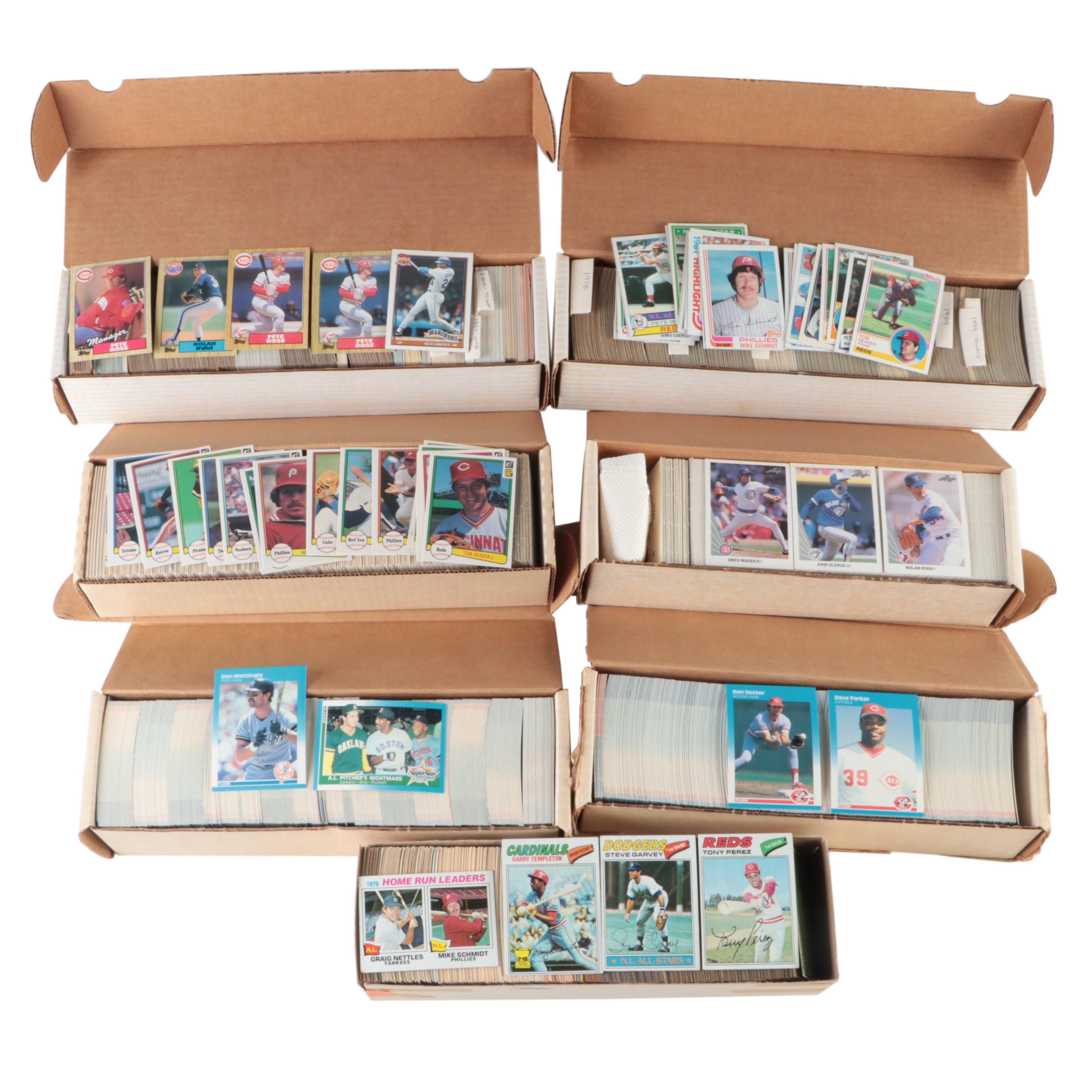 Topps, Leaf, Other Baseball Cards with Ryan, Rose, Johnson, More, 1970s–1990s