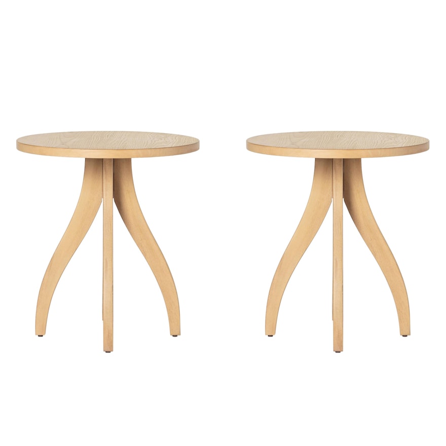 Pair of Threshold Surfside Round Side Tables