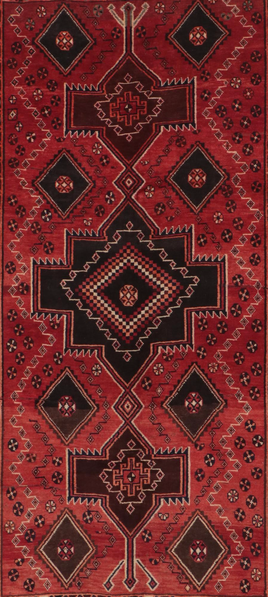 4'11 x 9'5 Hand-Knotted Persian Qashqai Area Rug
