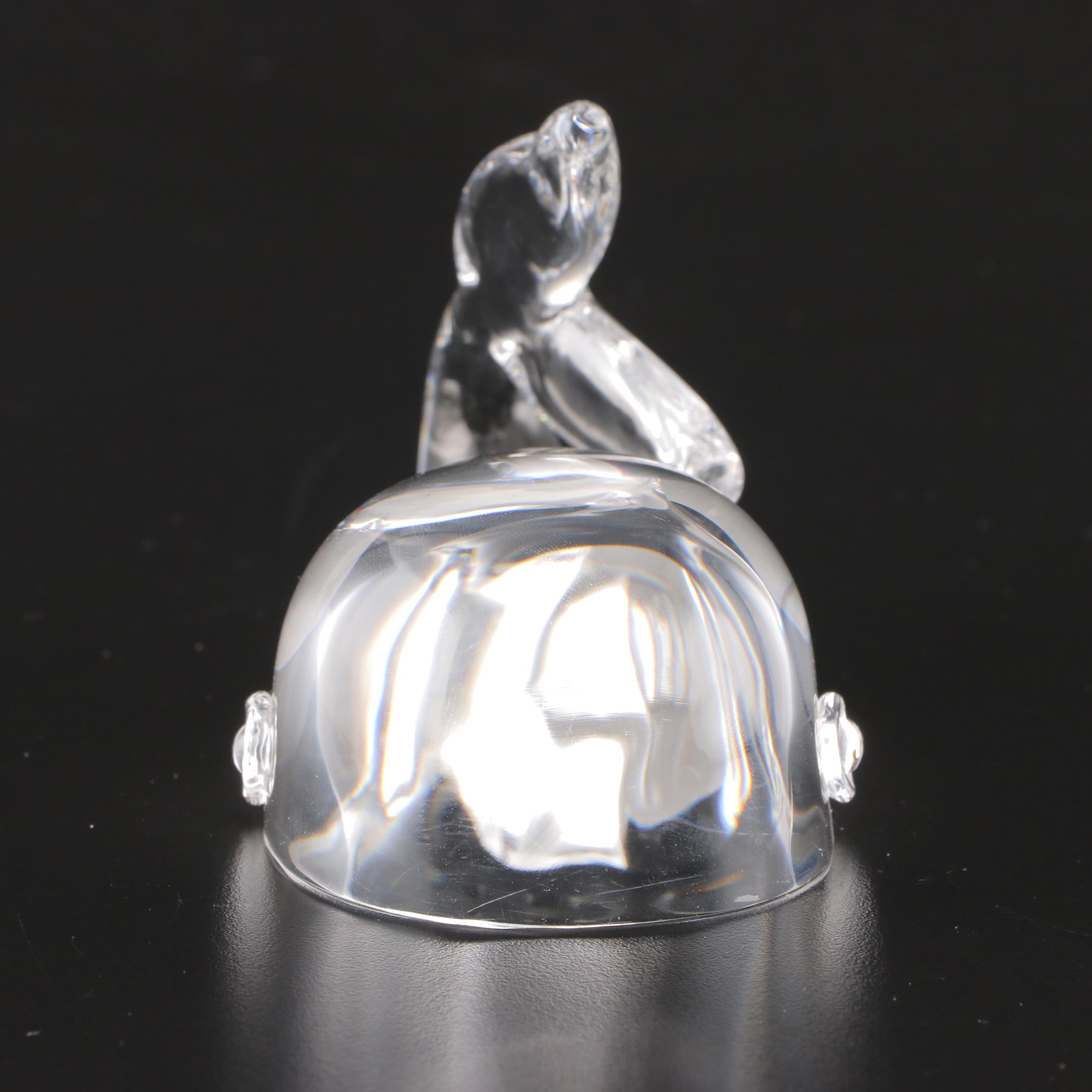 Steuben Art Glass Whale Figurine