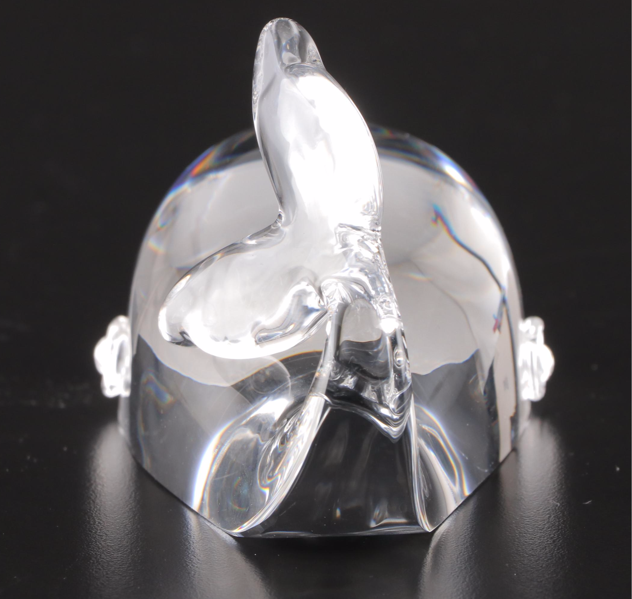 Steuben Art Glass Whale Figurine