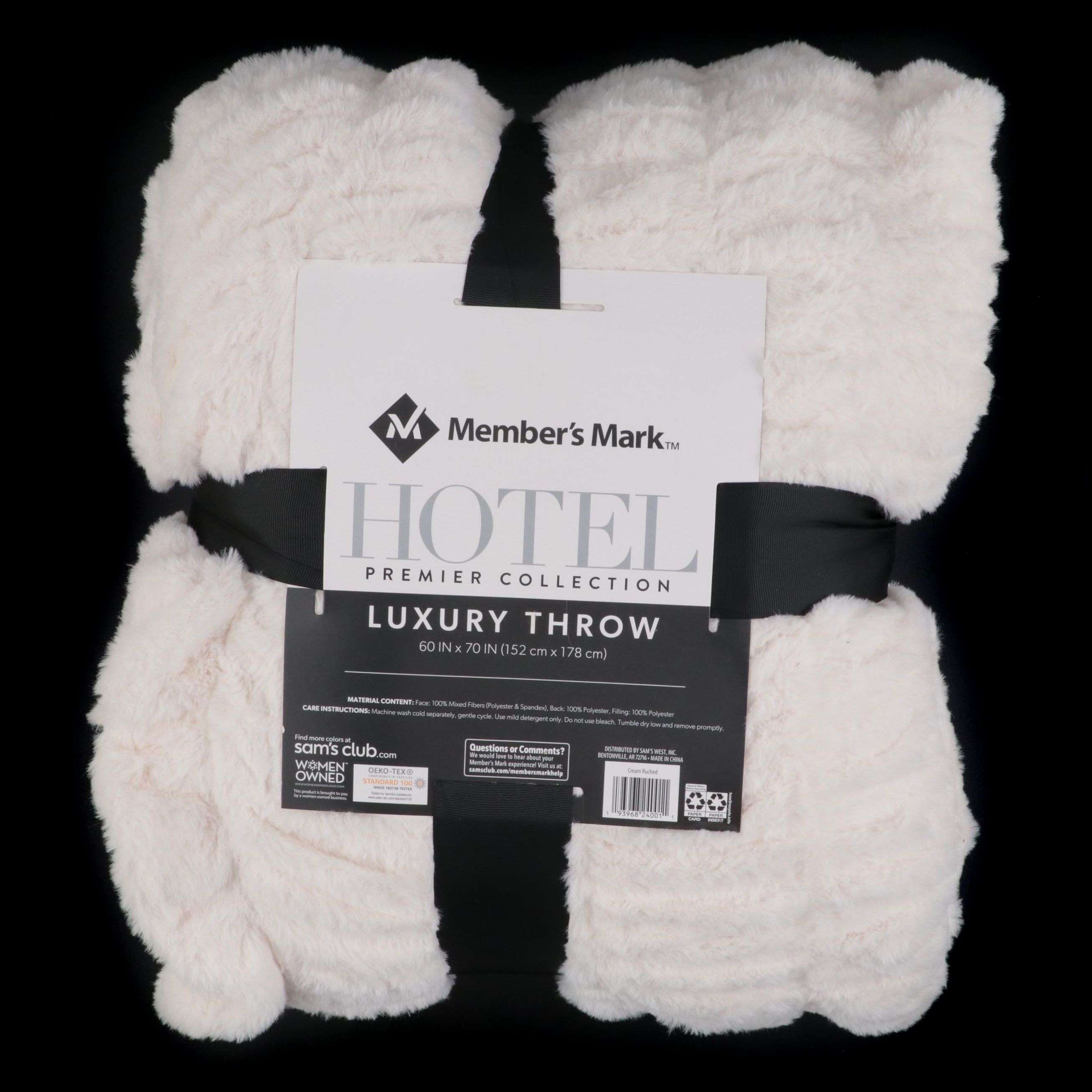 Member's Mark Hotel Premier Collection Luxury Throw in Ruched Cream