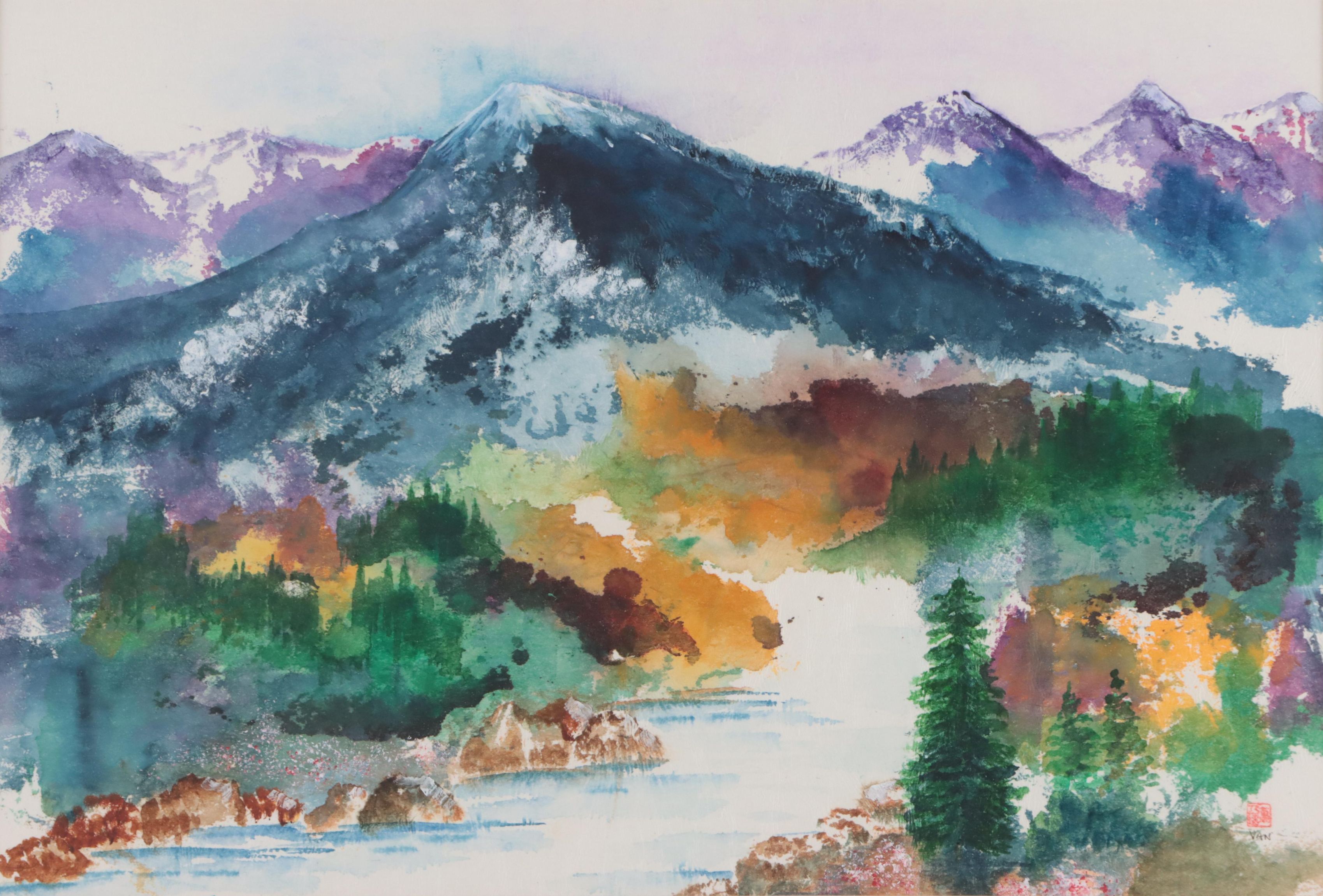 Vanita Doyle Watercolor Painting "Mountains' Pallet"