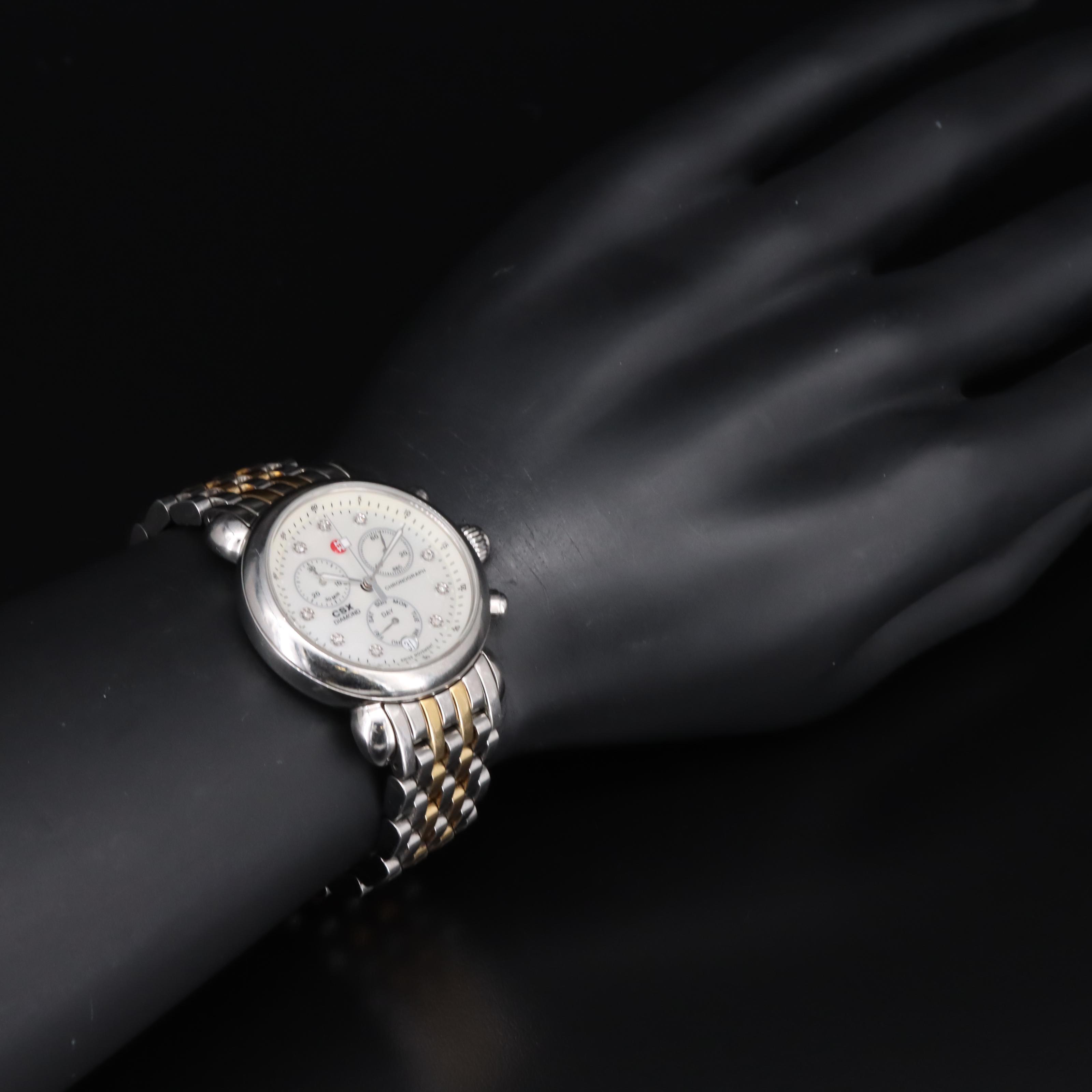 Diamond and Mother-of-Pearl Michele Chronograph Watch