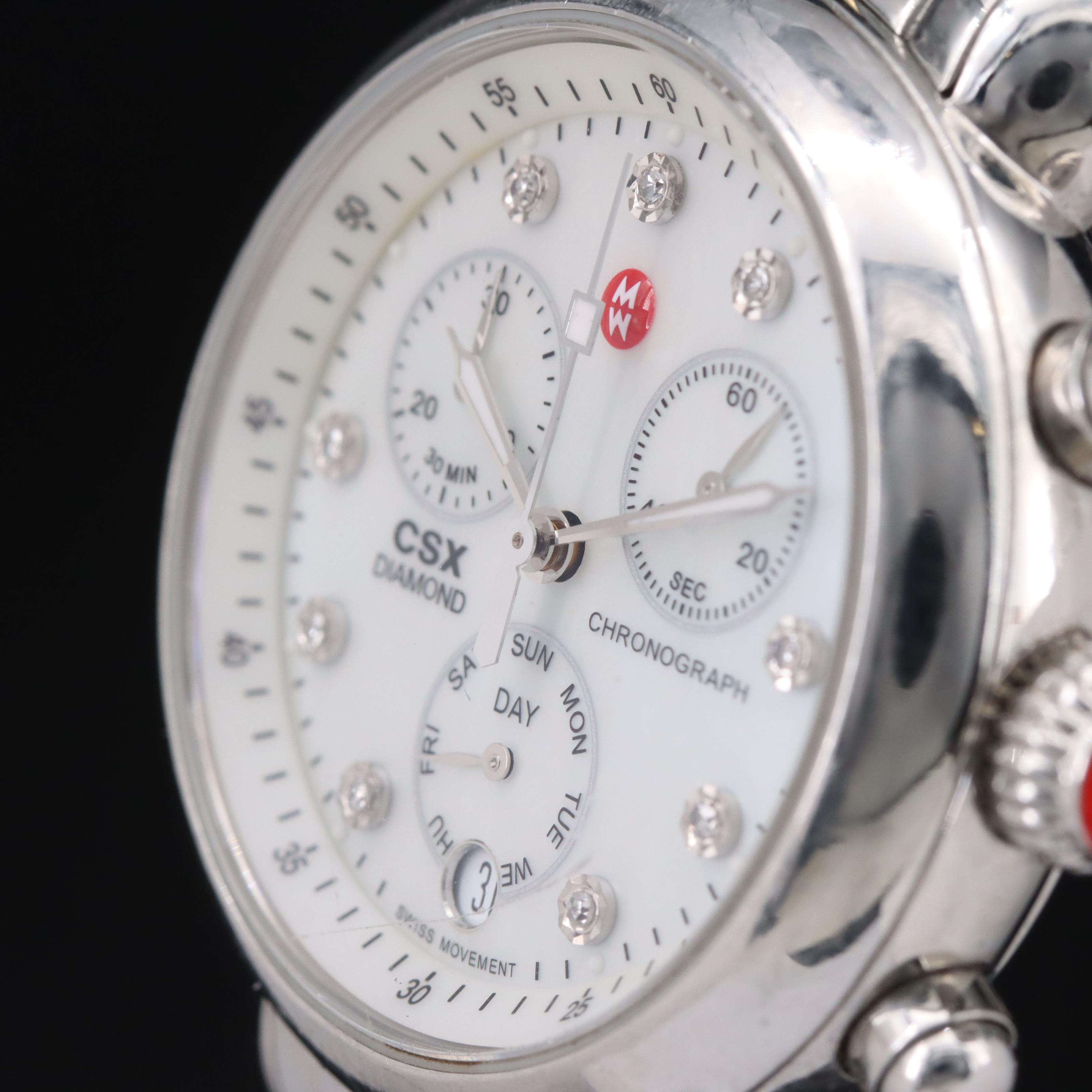 Diamond and Mother-of-Pearl Michele Chronograph Watch