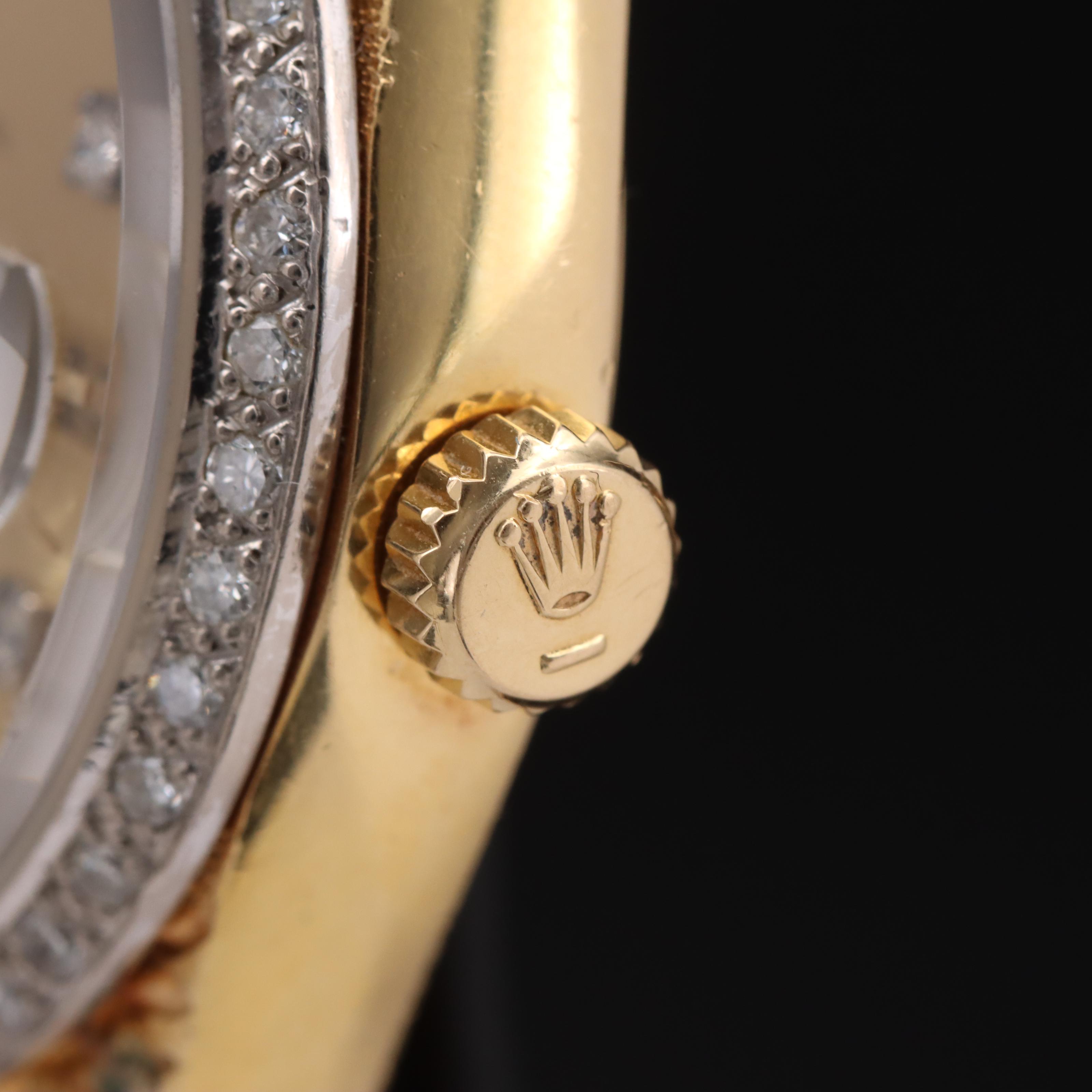 18K Rolex Oyster Perpetual Day-Date 1.06 CTW Diamond Bezel and Dial Watch