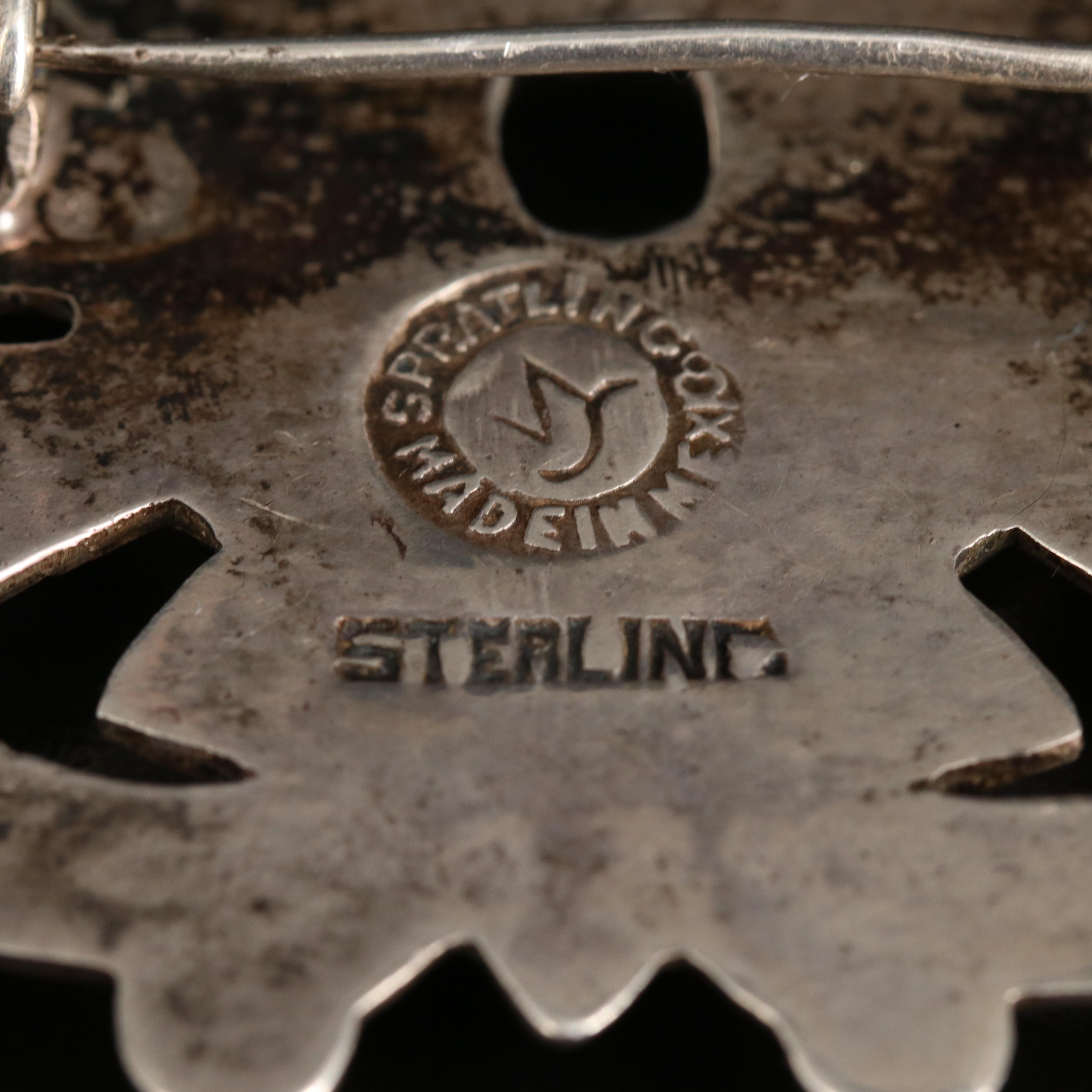 William Spratling Sterling Aztec Motif Pin