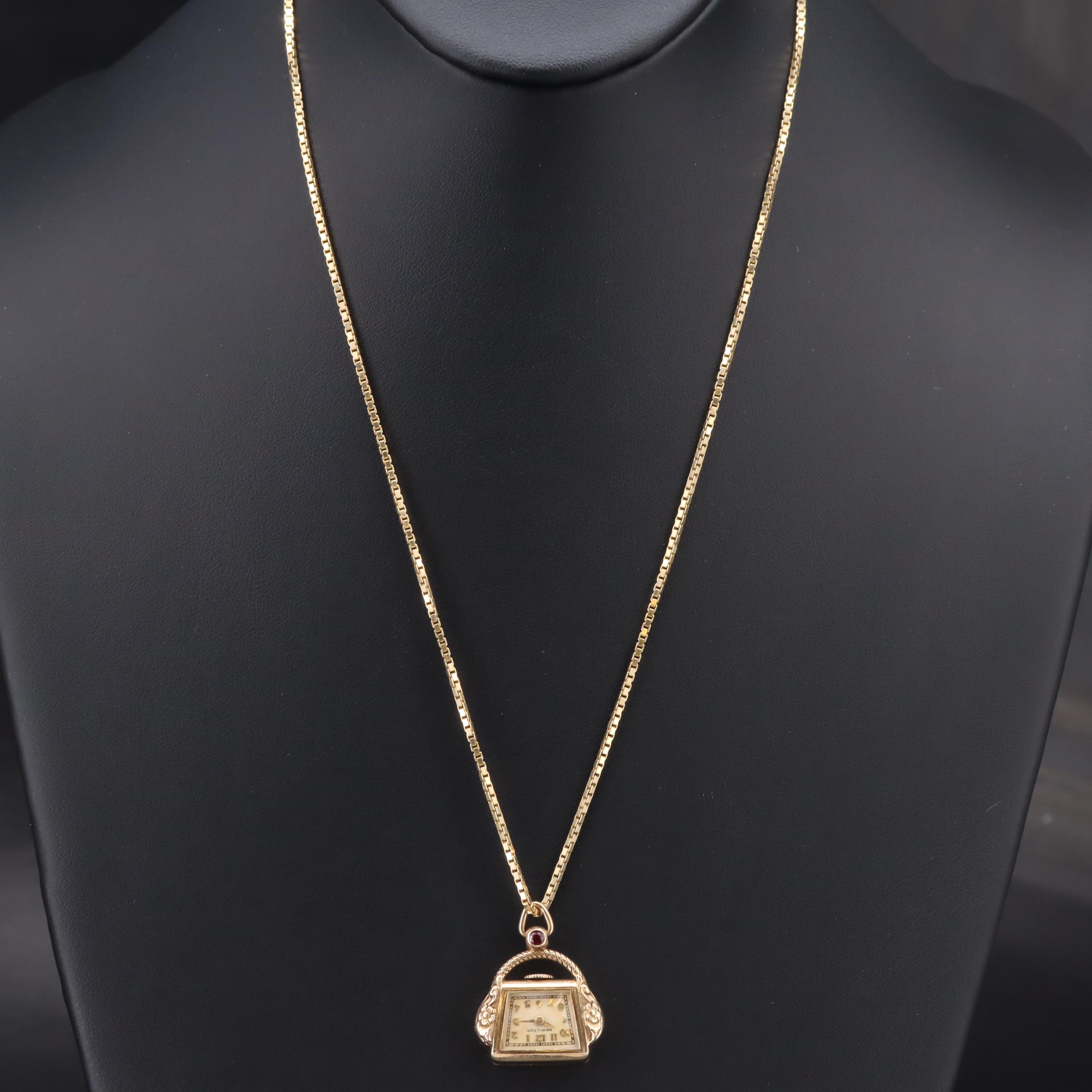 14K Vintage Hamilton Pendant Watch