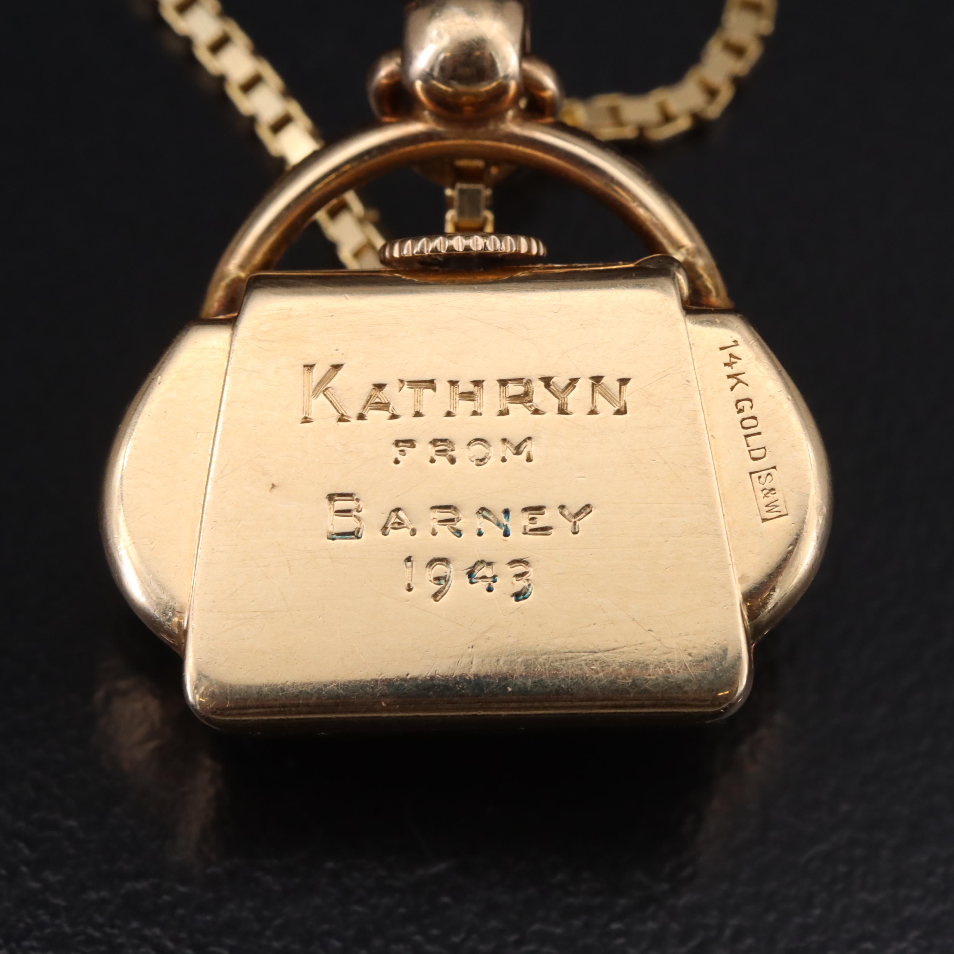 14K Vintage Hamilton Pendant Watch