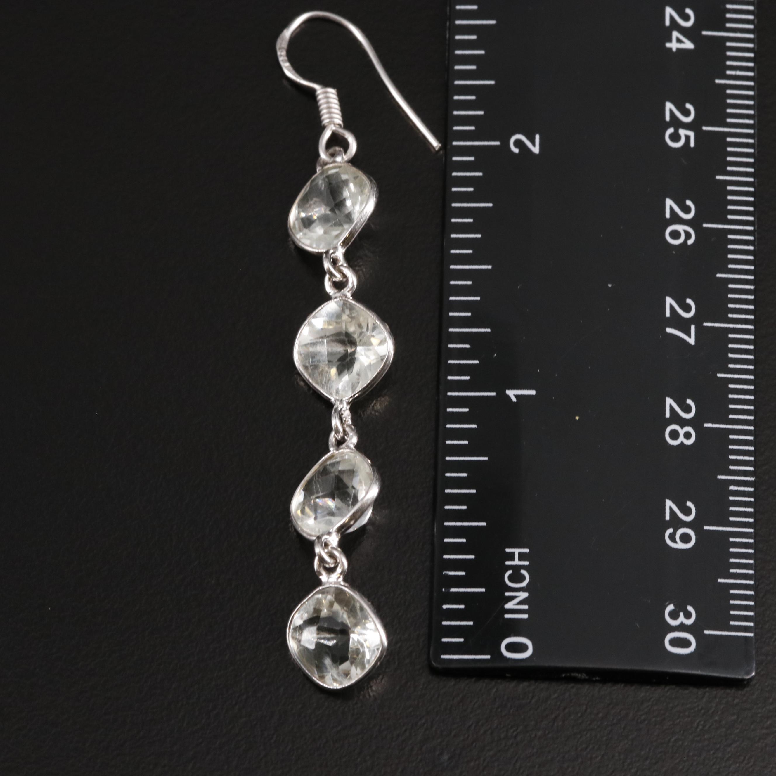 Sterling Prasiolite Dangle Earrings